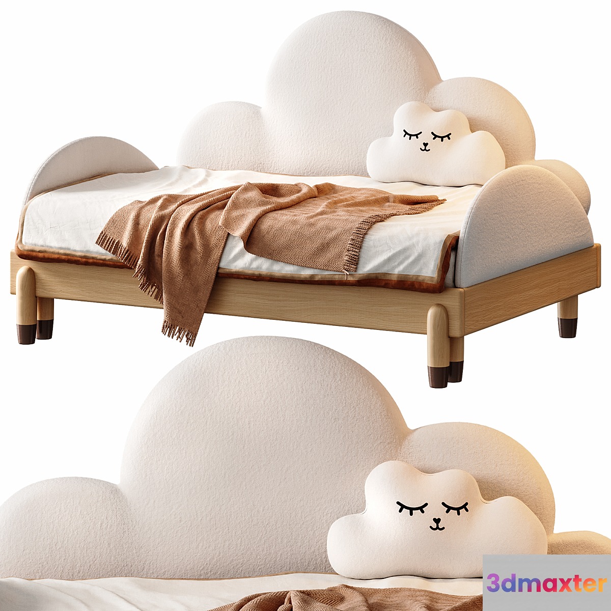 Contemporary White Daybed by Litfad 3D Max
