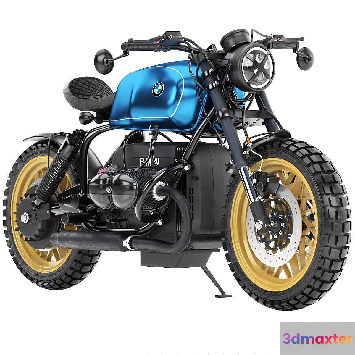 blue motorcycle 3D Max
