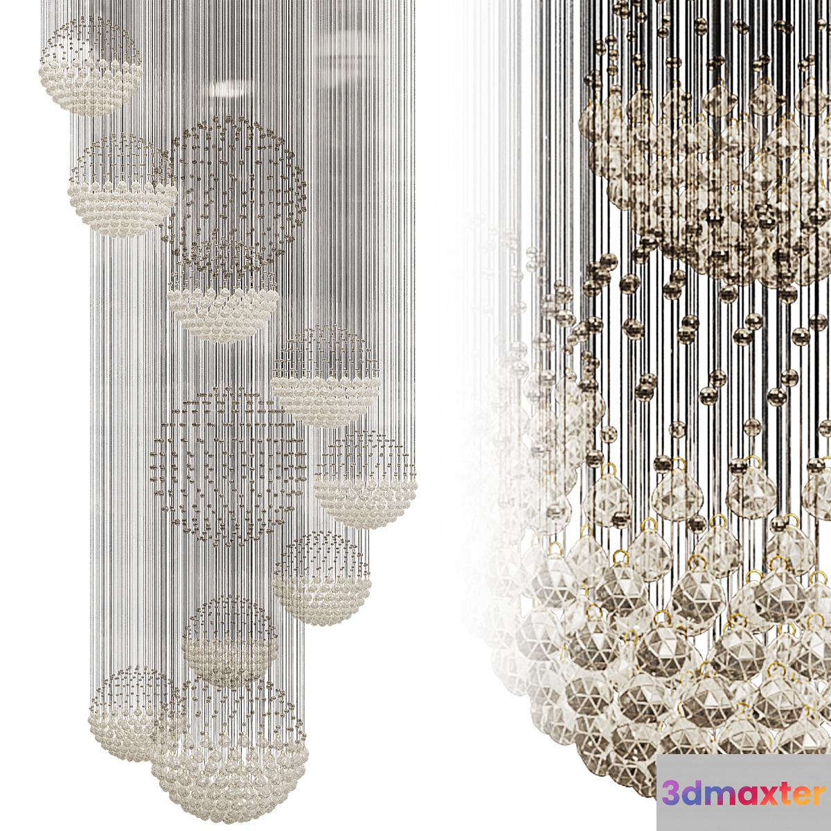 Siljoy Spiral Crystal Chandelier Solar Shape 3D Max