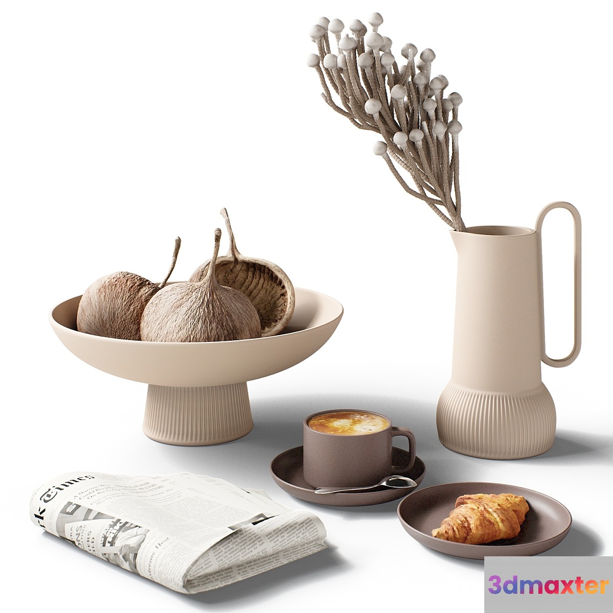 Decorative set 77 Coffee and newspaper - No.2 3D Max