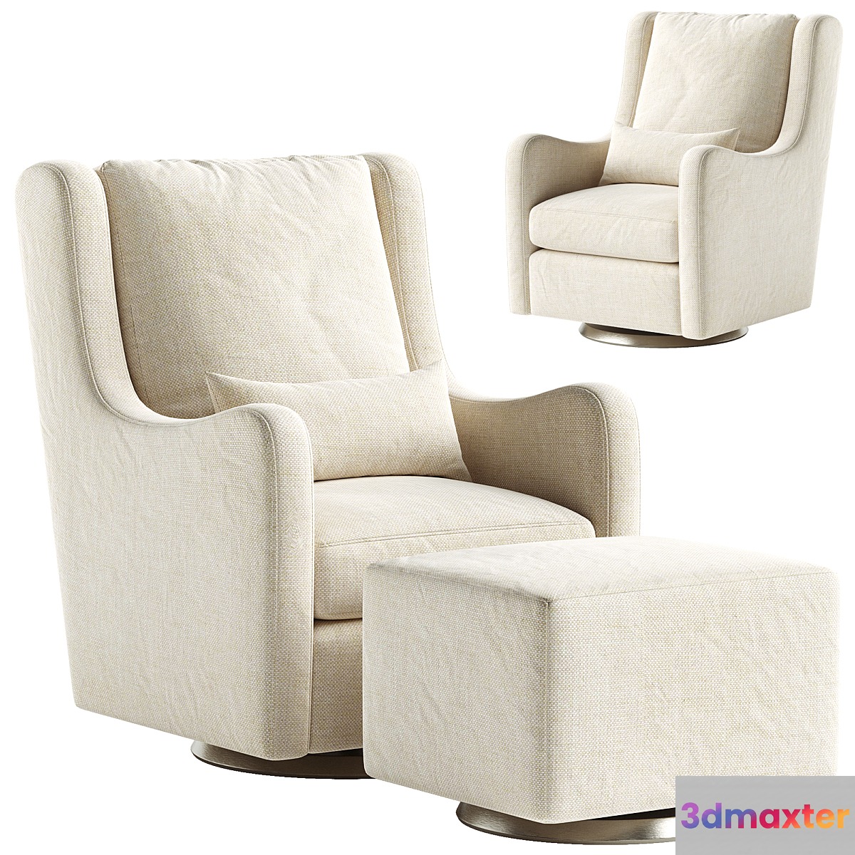 Milo Nursery Glider Chair and Ottoman - No.2 3D Max