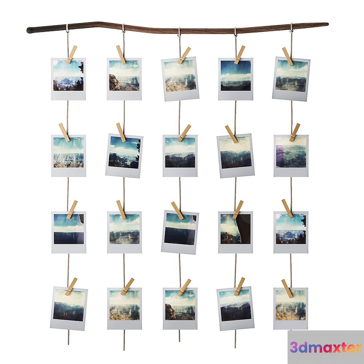 Moodboard polaroid photo 3D Max