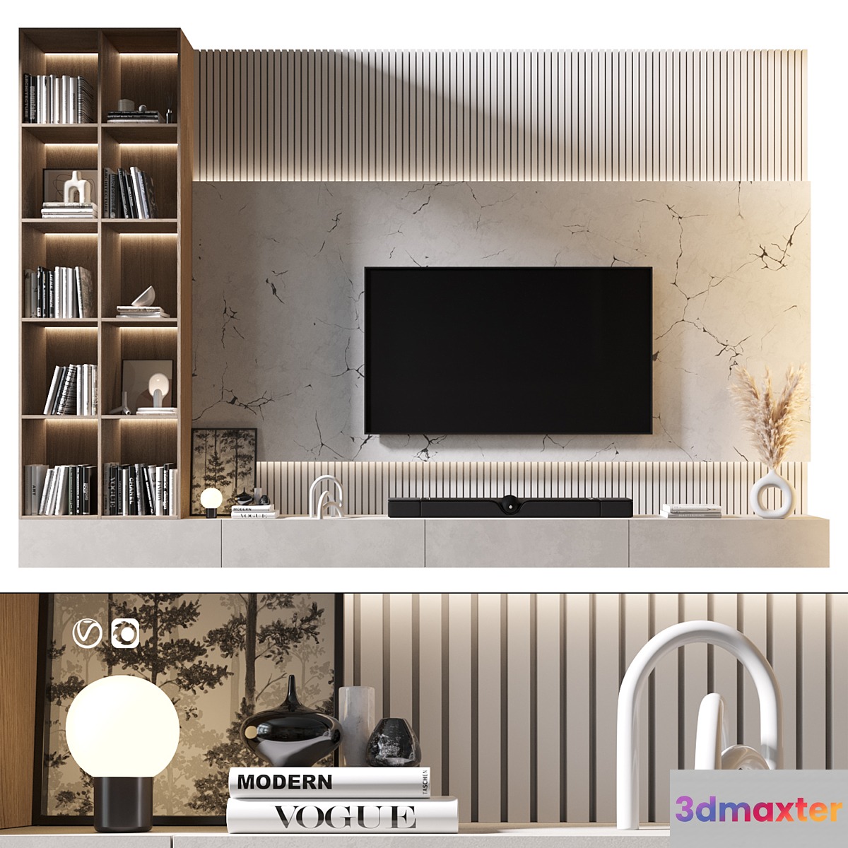 TV Wall | set 885 3D Max