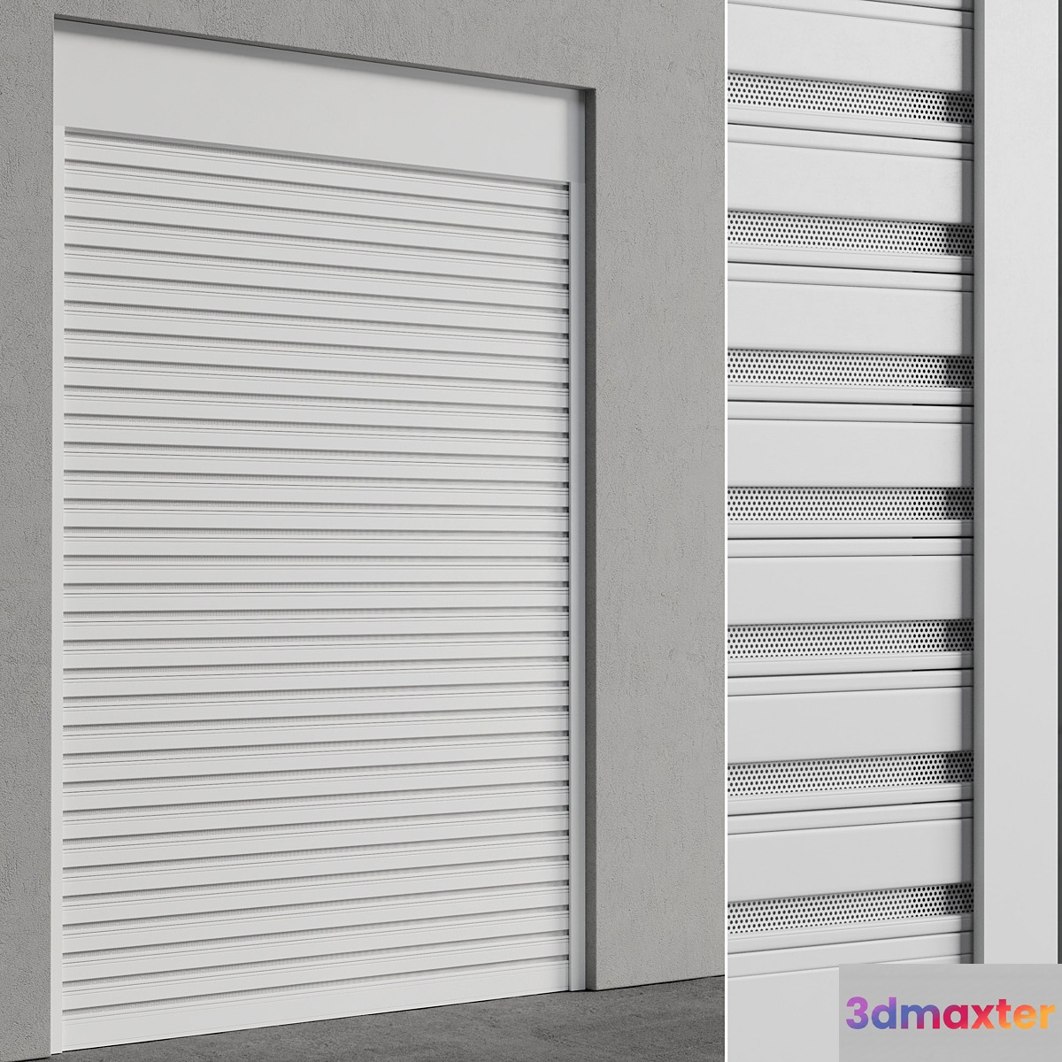 External electric Roller garage shutter - outdoor metal blinds 02 3D Max