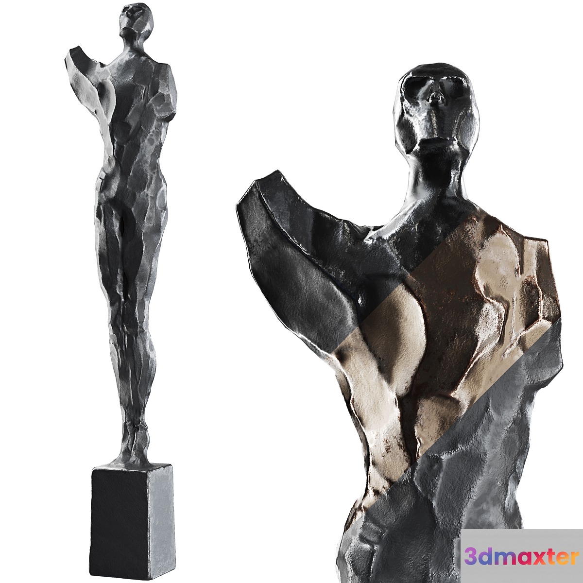 Sculpture Frank Arnold _ Painted Man 02 3D Max