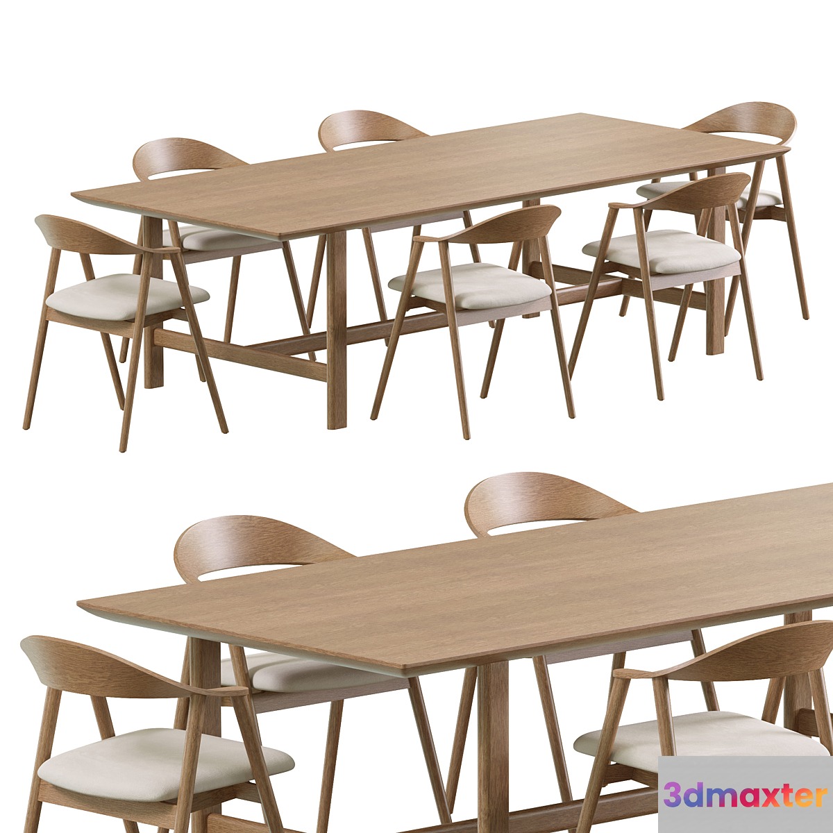 Dining Set by Coshliving Kett Karm Trestle 3D Max