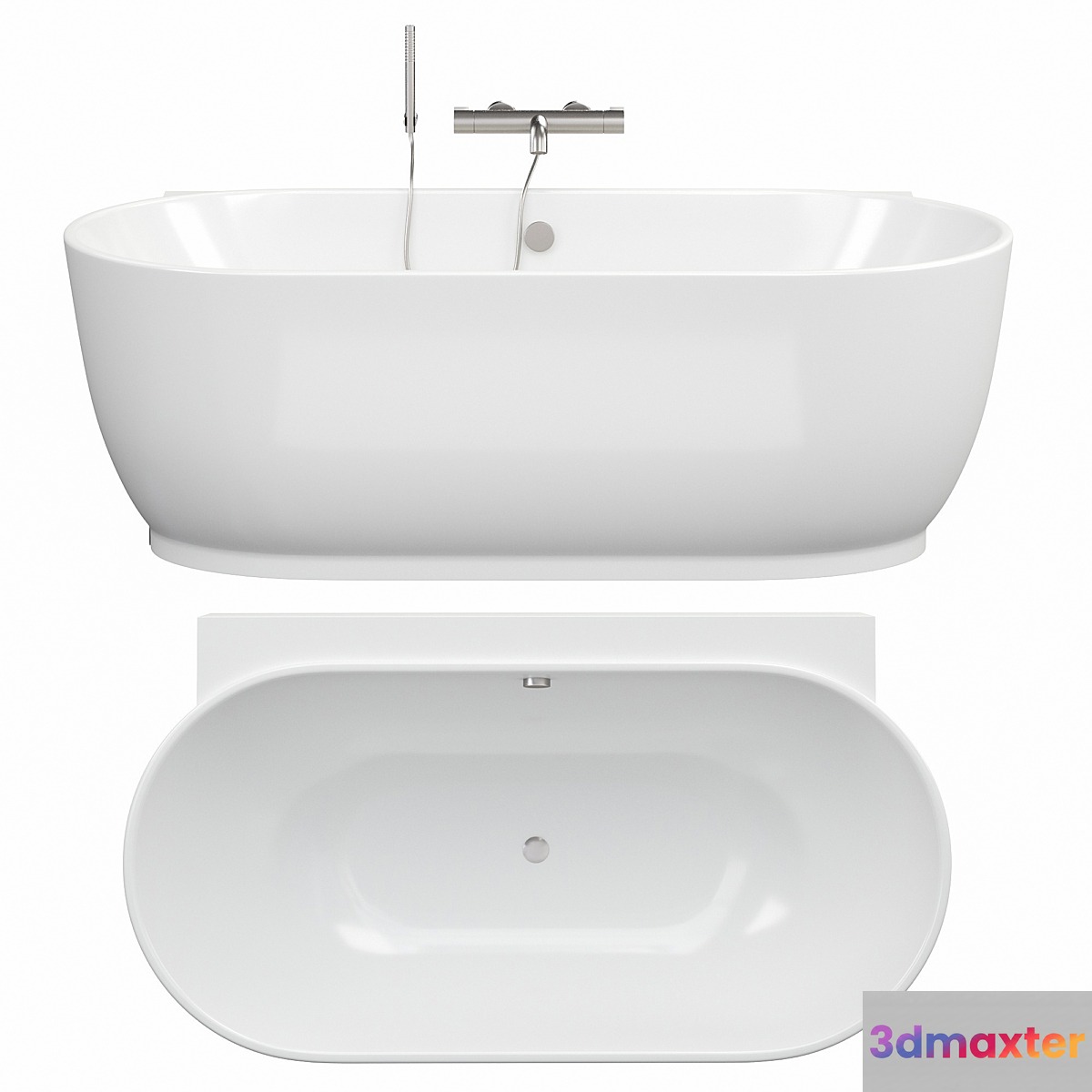Duravit Luv Badewanne Vorwandversion 3D Max