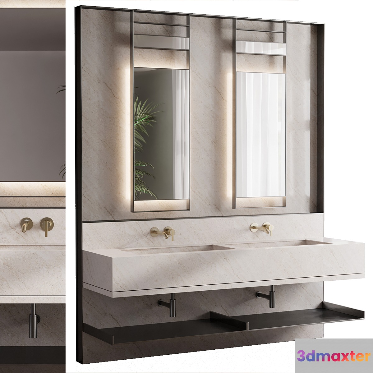 Bathroom furniture by inbani faucet set 62 3D Max
