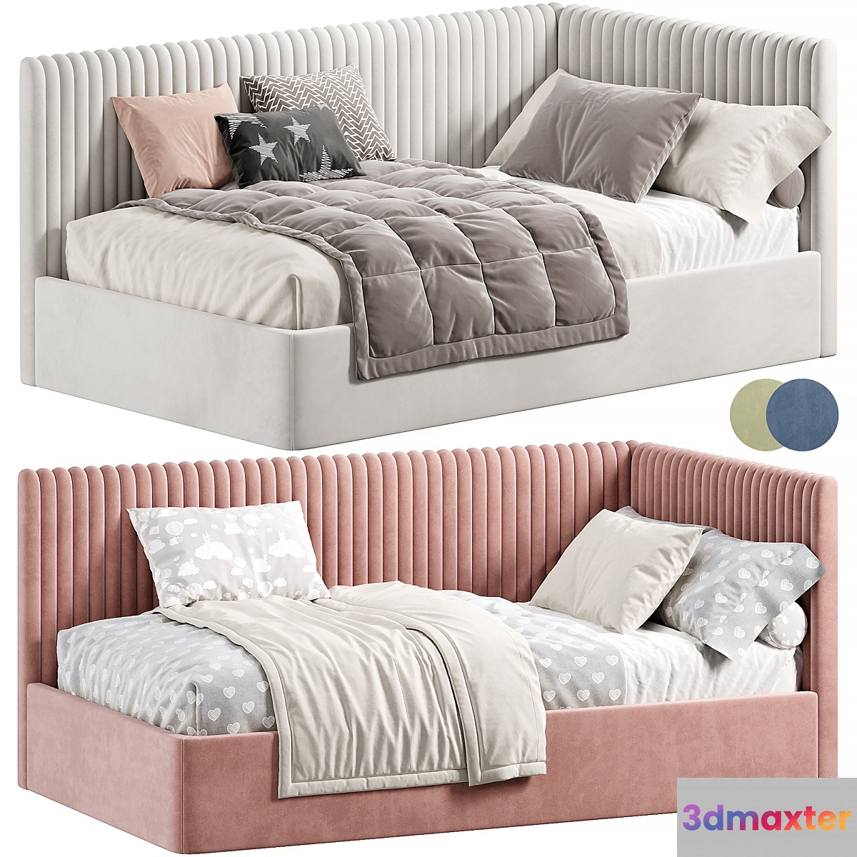 Corner bed Danny kids 3D Max