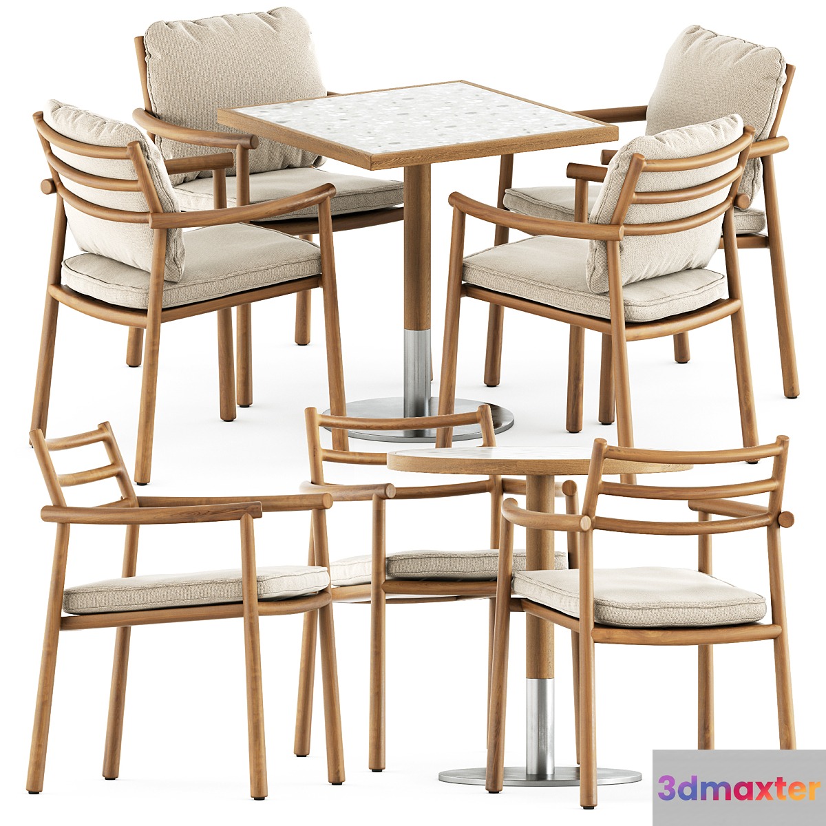 Ukiyo armchair by Tribu and and Briscola table by Miniforms 3D Max