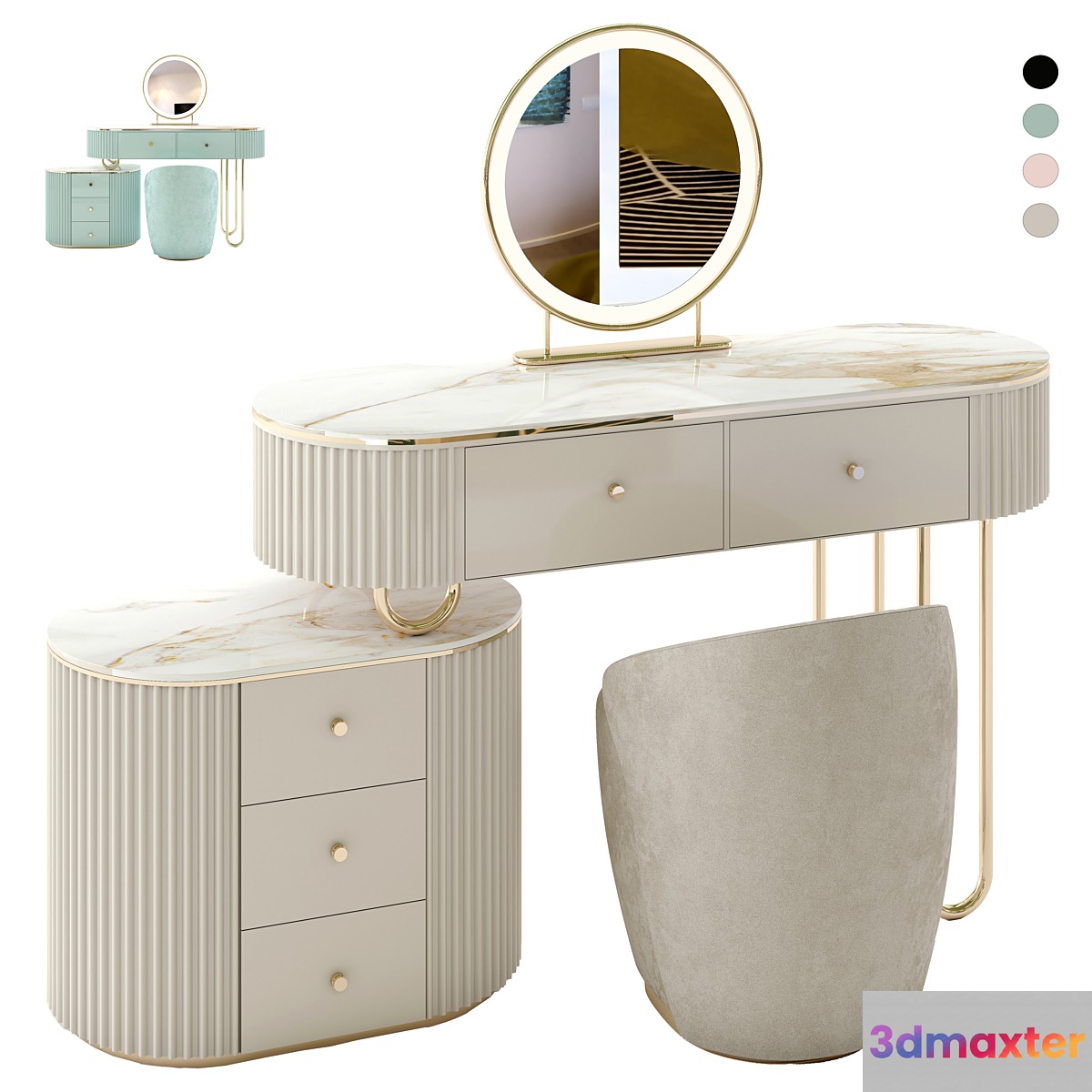 Makeup Vanity Set 08 3D Max