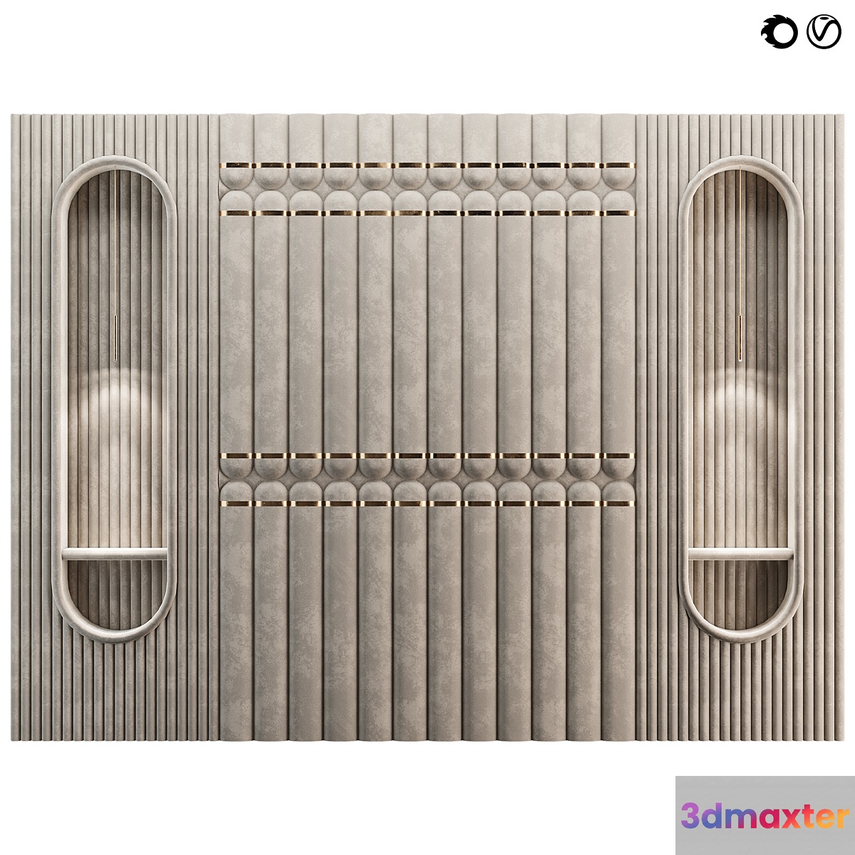 Soft decorative wall panel 111 3D Max