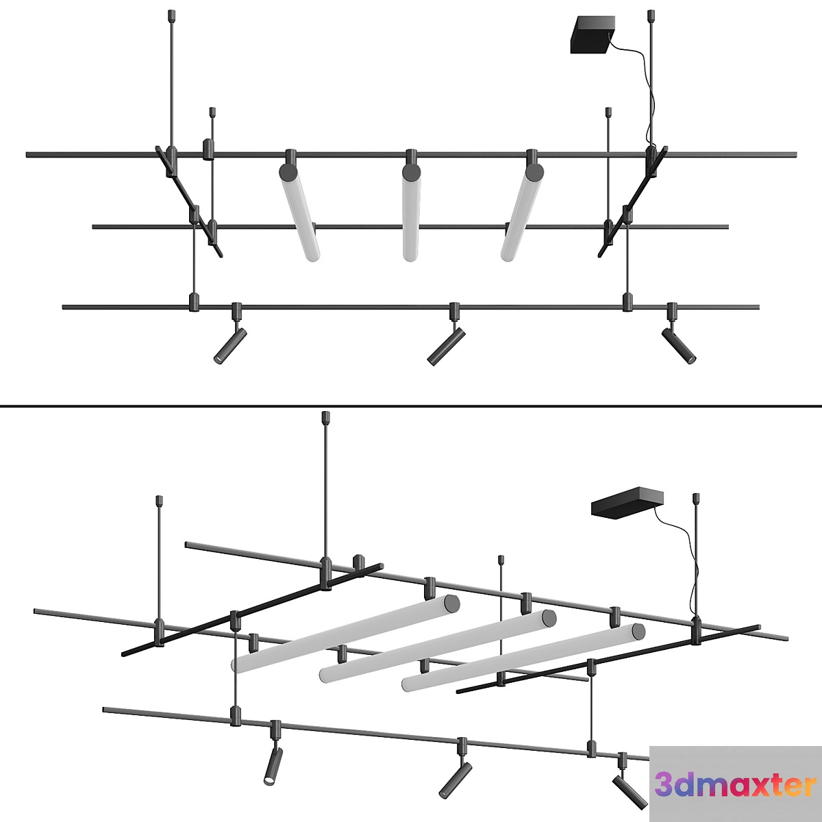 Crimson Decorative Chandelier 3D Max