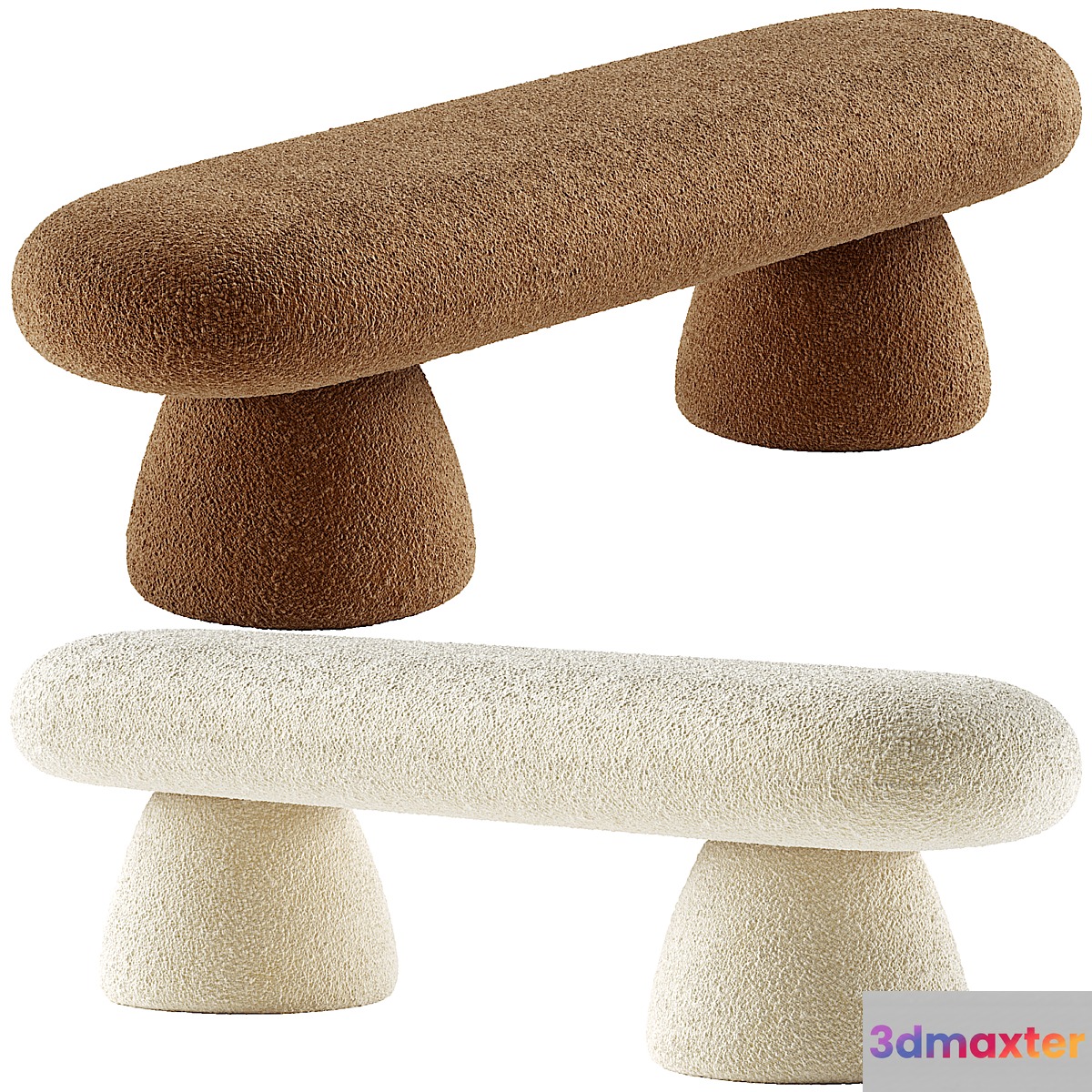 Upholstered Modern Bedroom Bench 3D Max