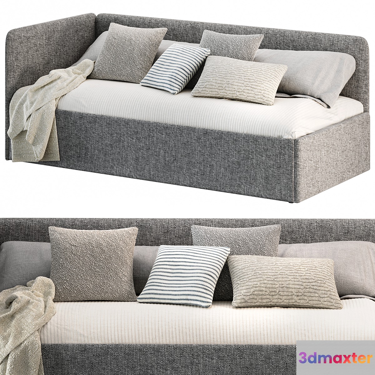 Sofa bed Rafael gray matting from Romack Möbel 3D Max