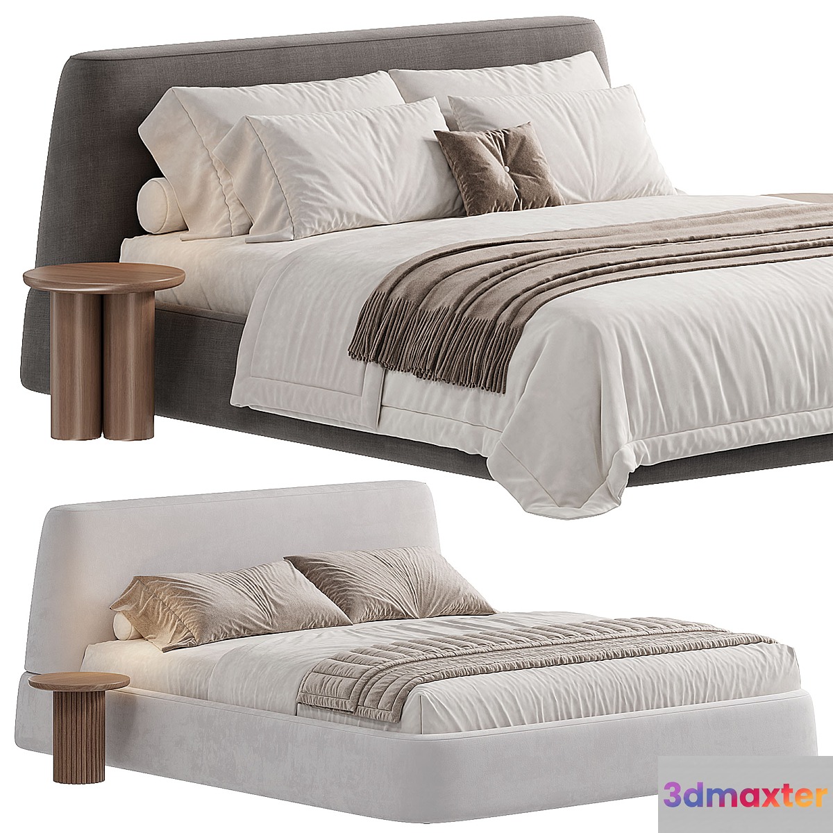 Double bed 4  PICEA BED 3D Max