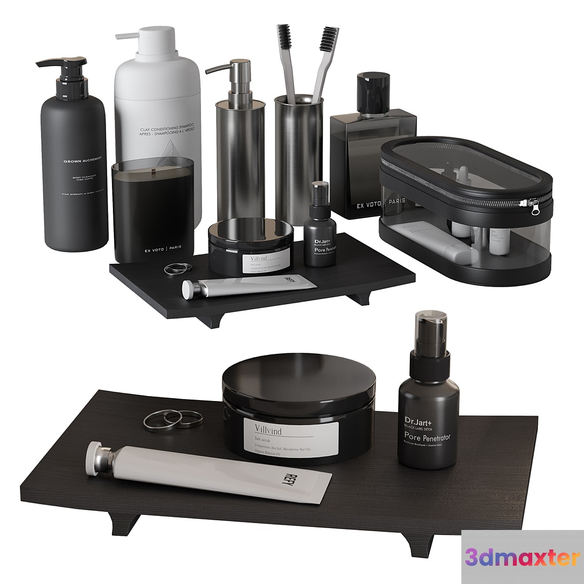 Minimalistic men's bathroom decor 3D Max