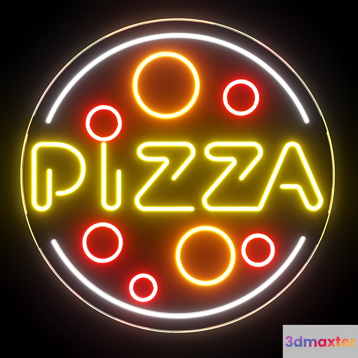 Pizza Neon Sign 3D Max