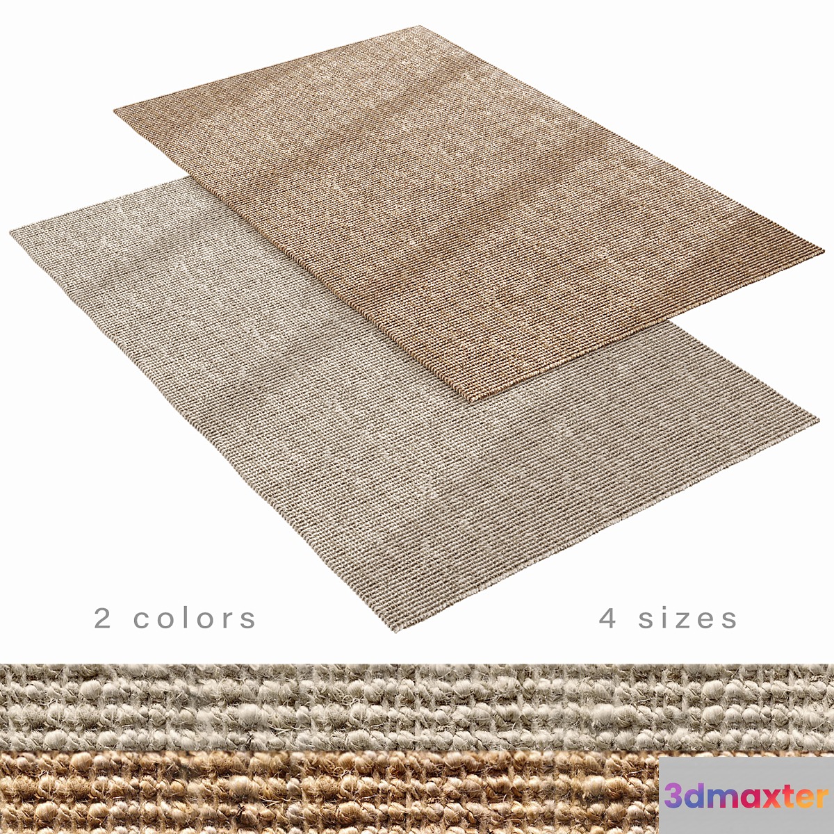 Jute boucle rug 3D Max