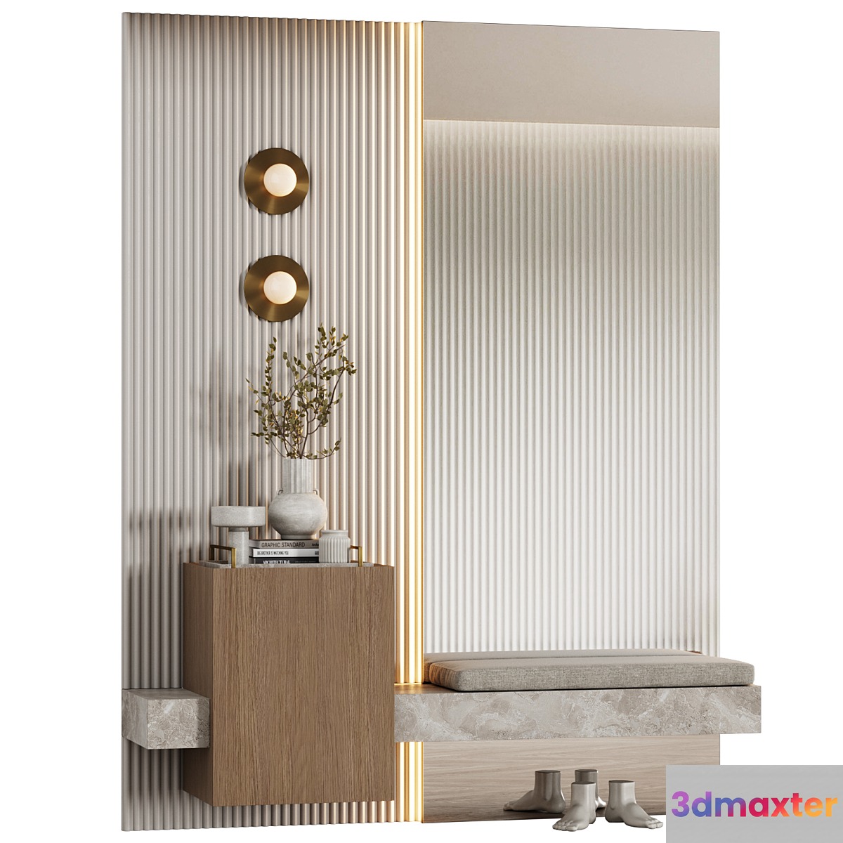 Entrance hall modular in modern style minimalism 08 3D Max