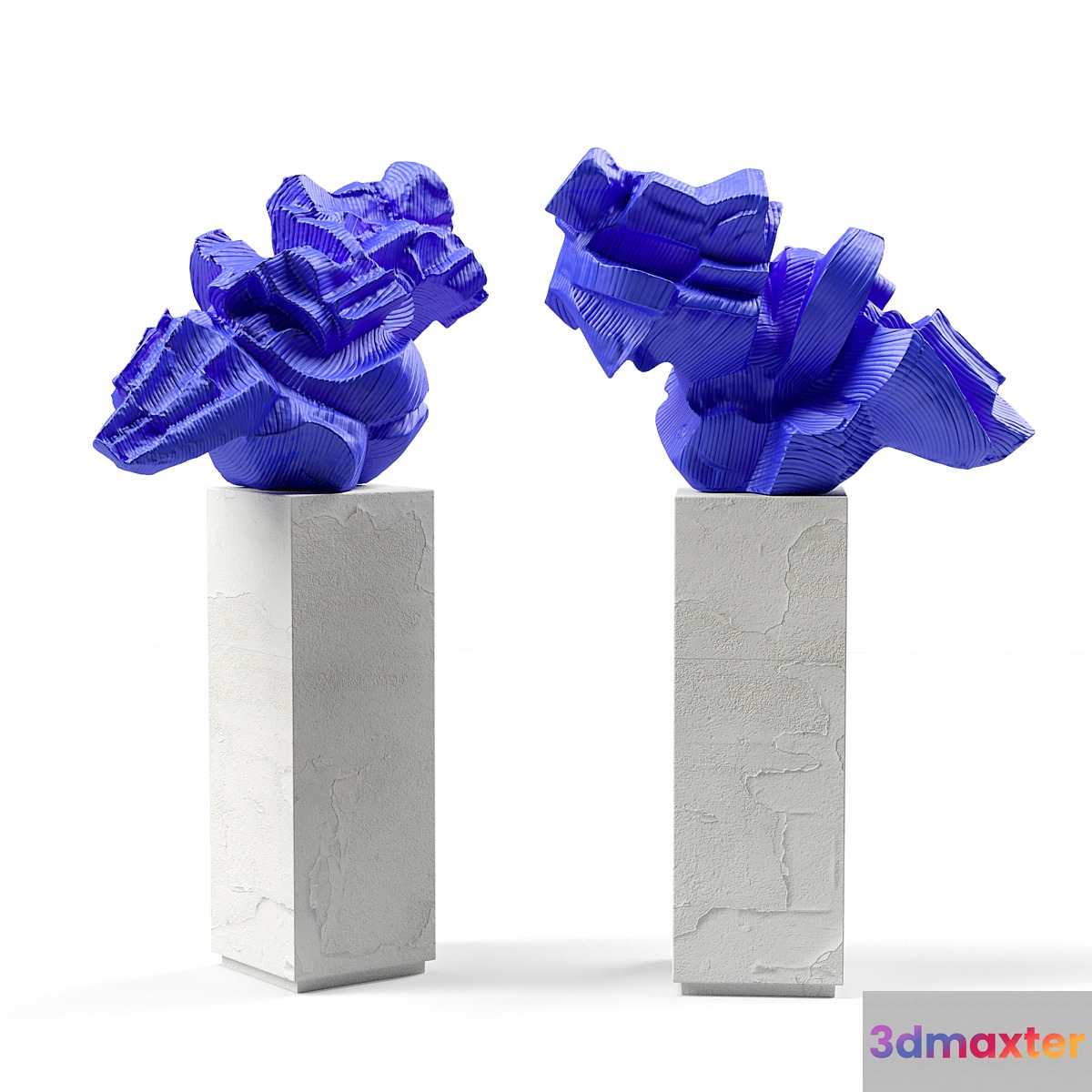 Cubist abstract modern sculpture 3D Max
