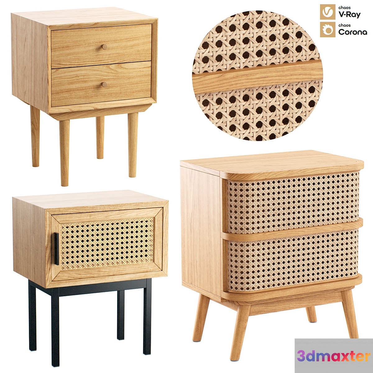 Bedside tables La Redoute Interieurs Set 1 3D Max
