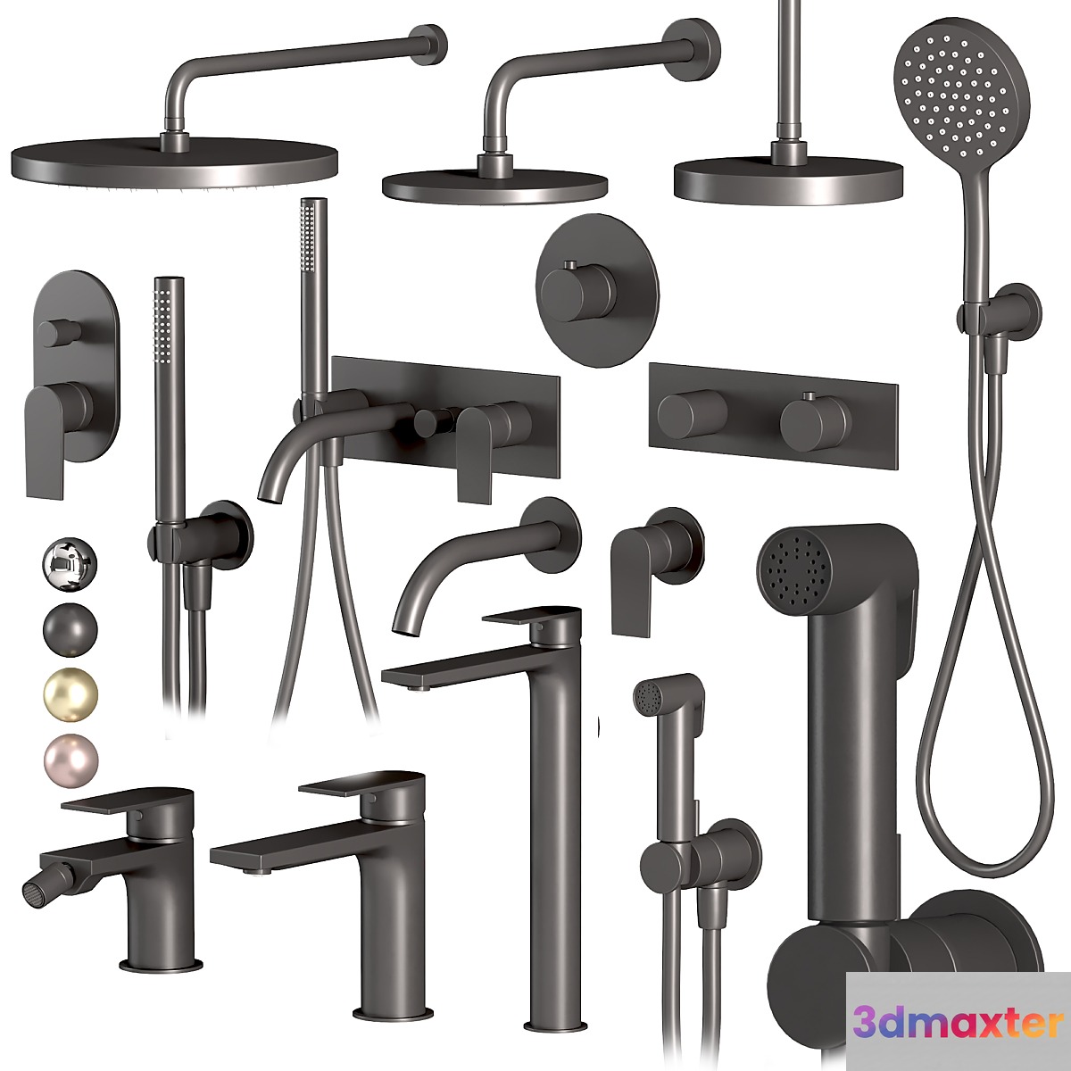 Fantini Myo set faucets and showers 3D Max