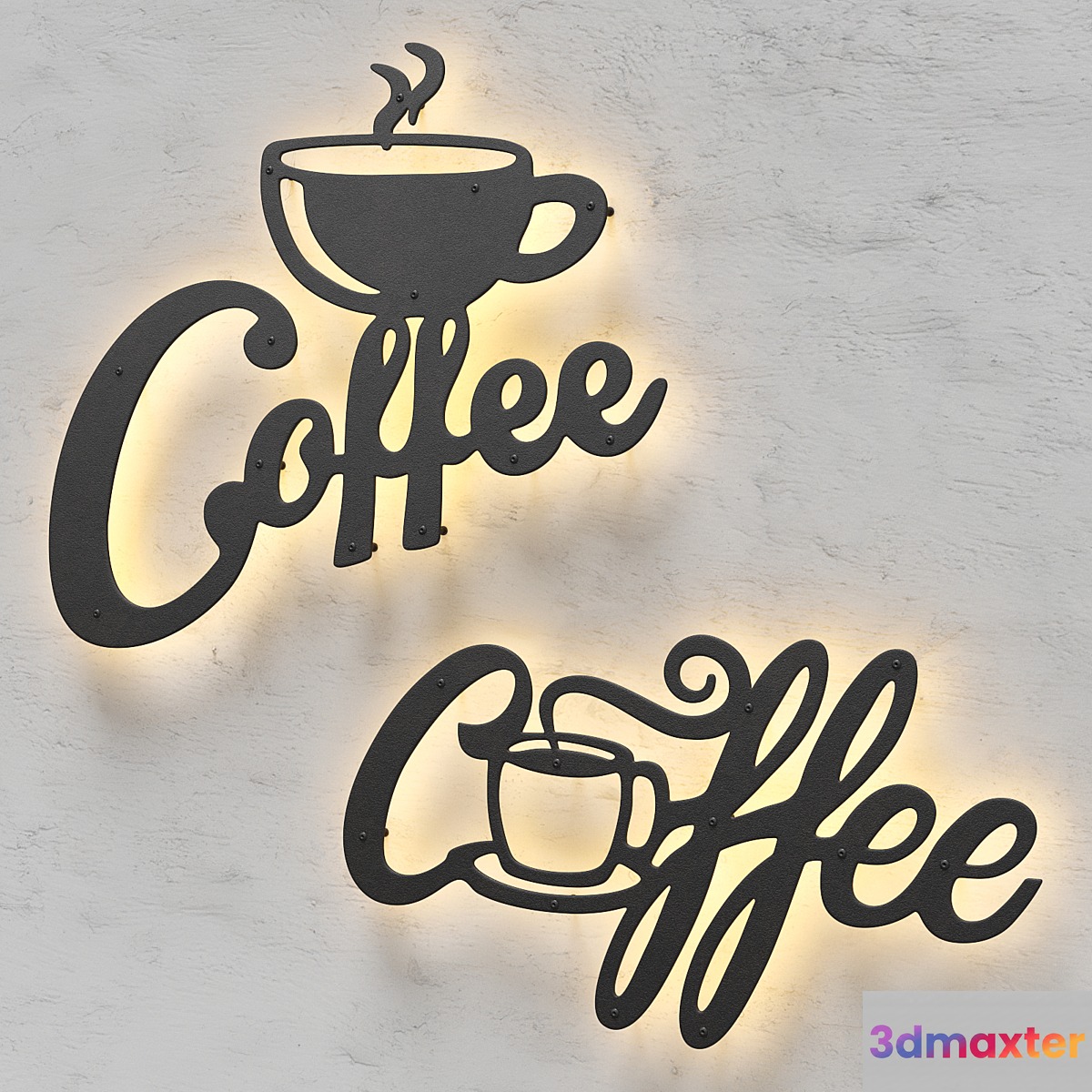 Coffee sign 3D Max