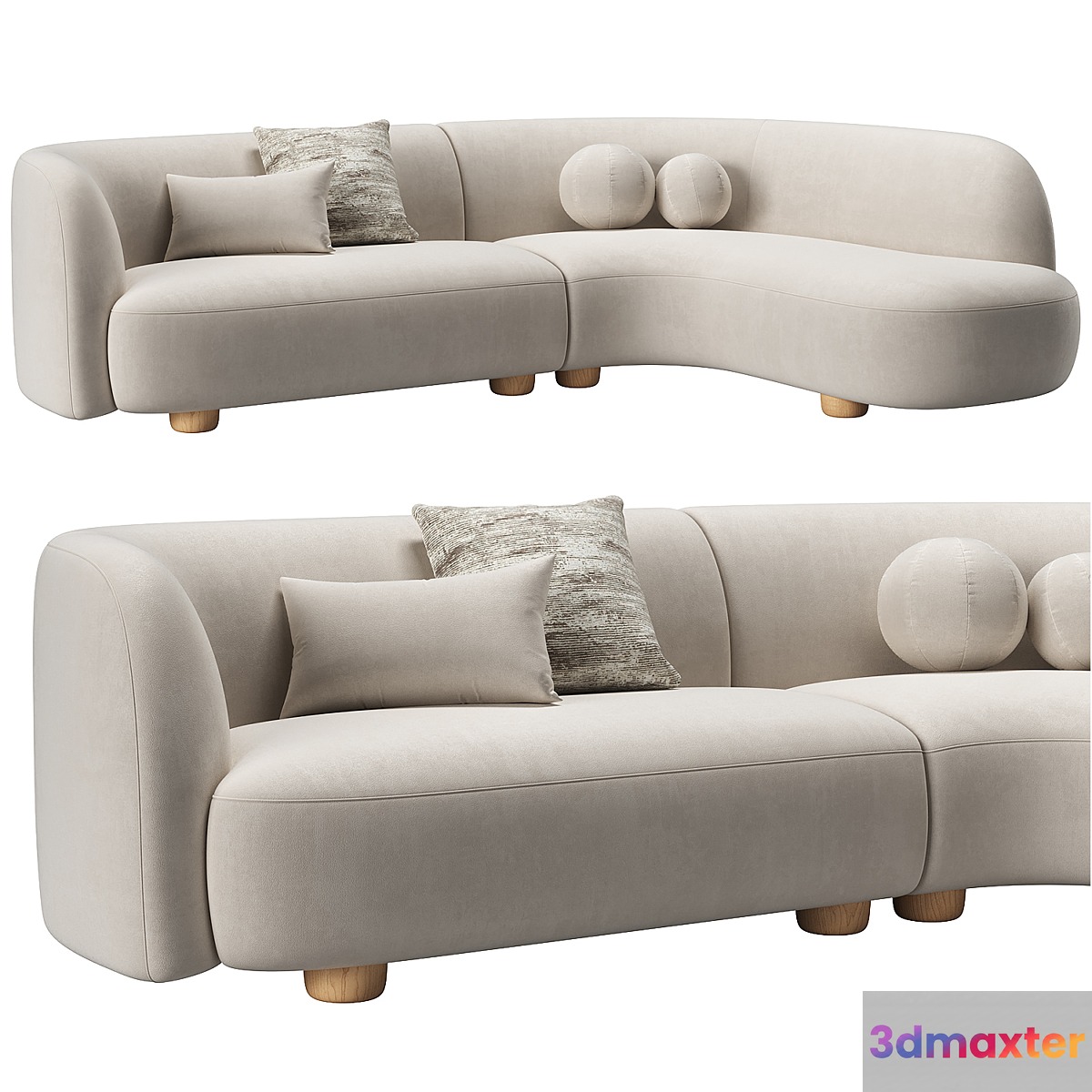 Sofa Laurent 2-Piece by West Elm 3D Max