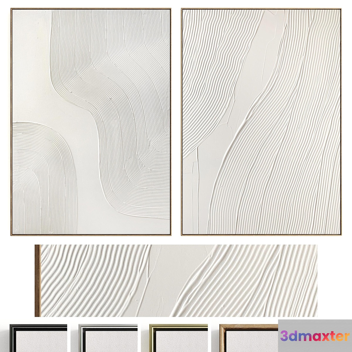 Plaster Two Photo Frame D-538 3D Max