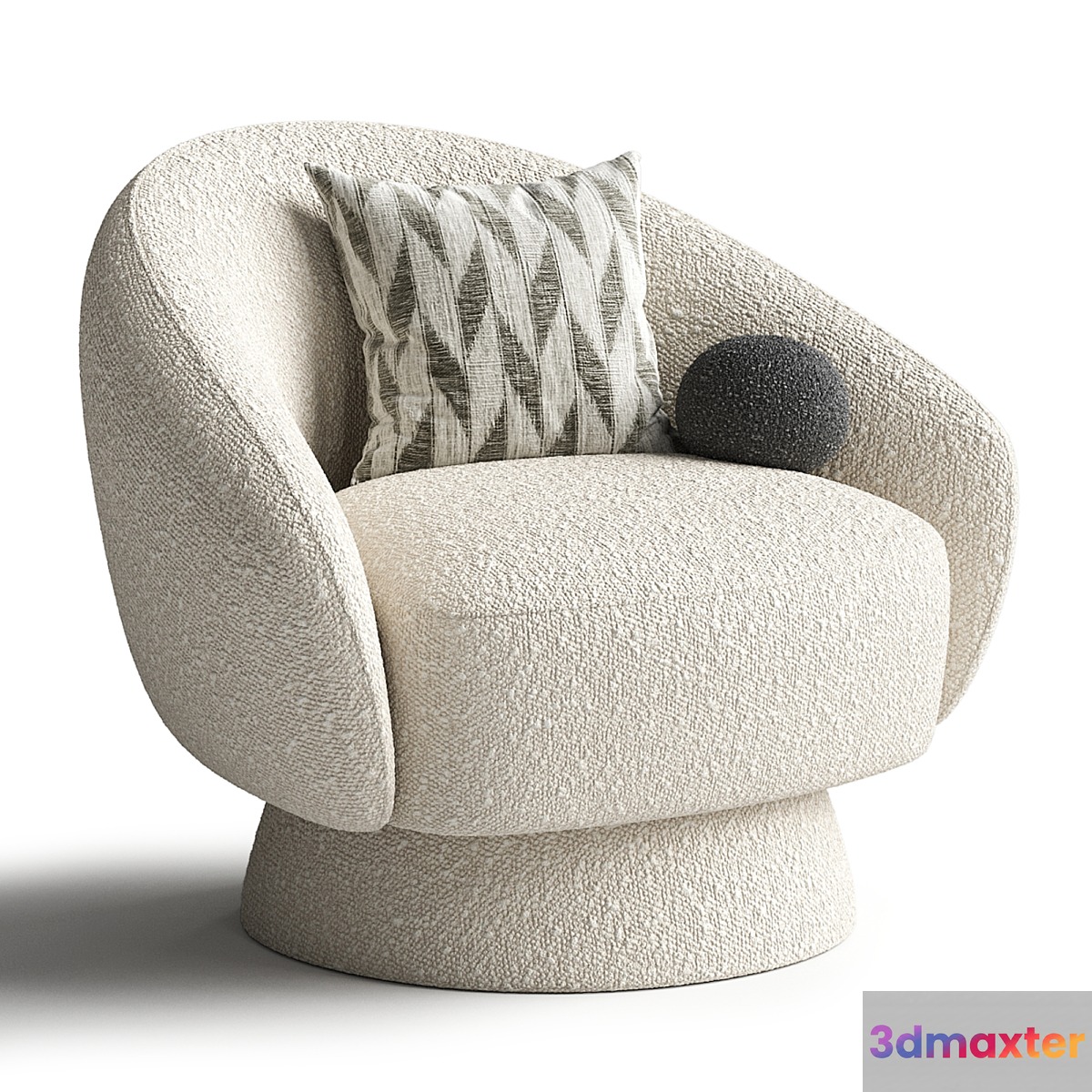 Sillon en tejido boucle Ted 3D Max