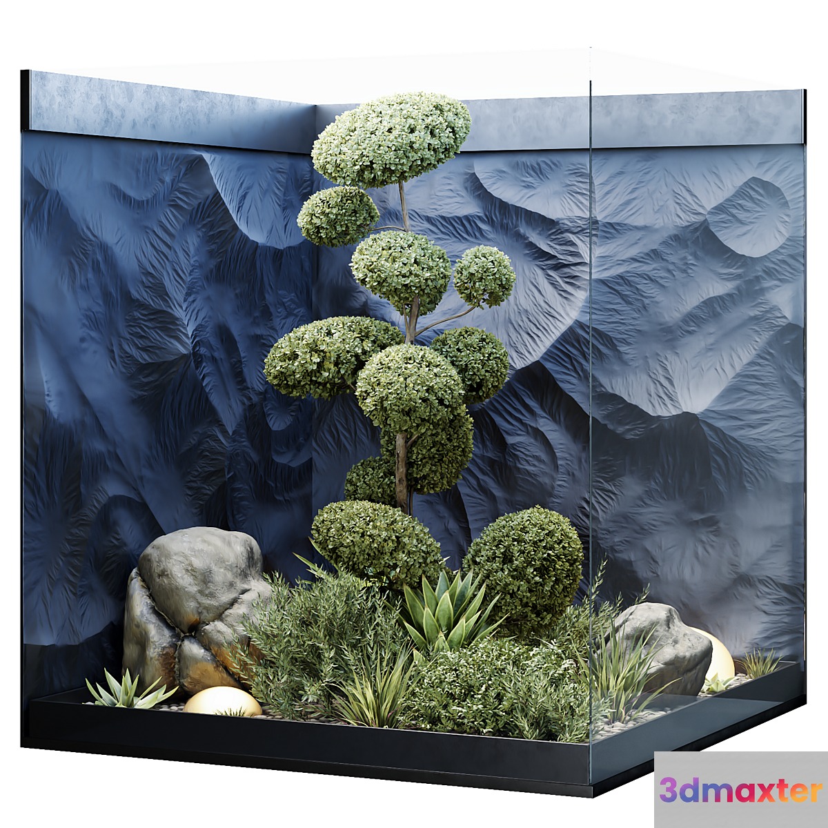 HQ Plants Indoor Set Box Glass 3D Max