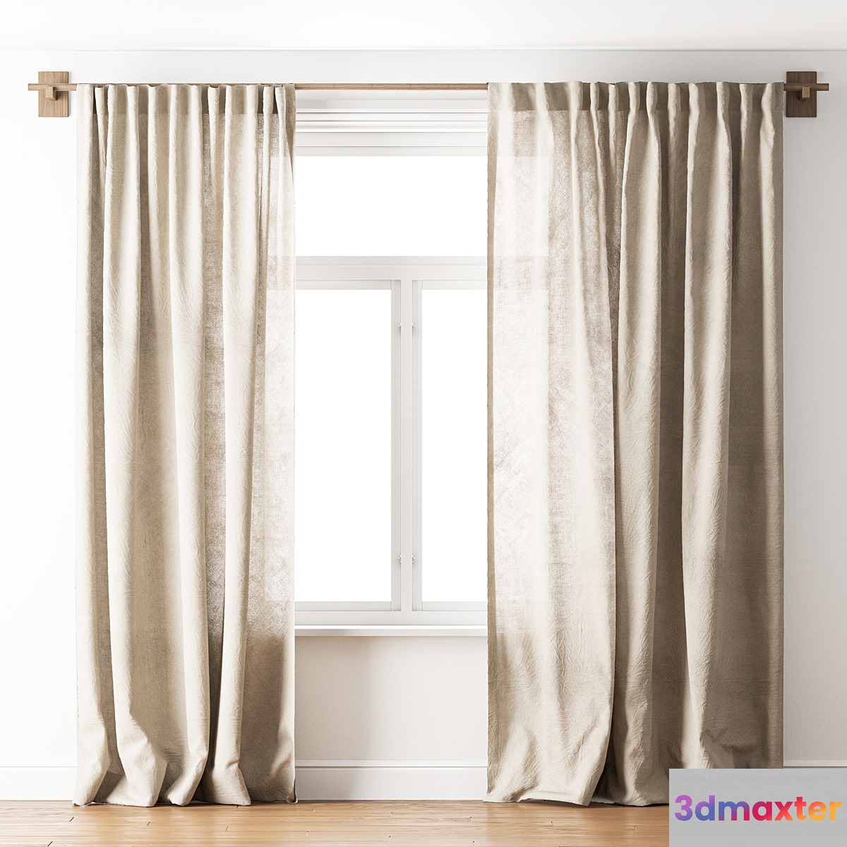 linen curtains 11 3D Max