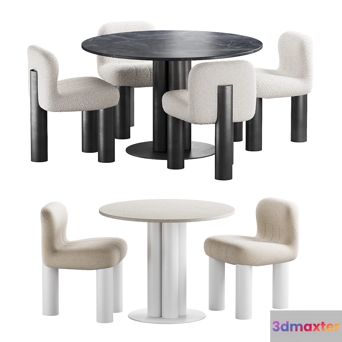 437 dinning set 05 Arflex Goya table with Arflex Botolo armchair