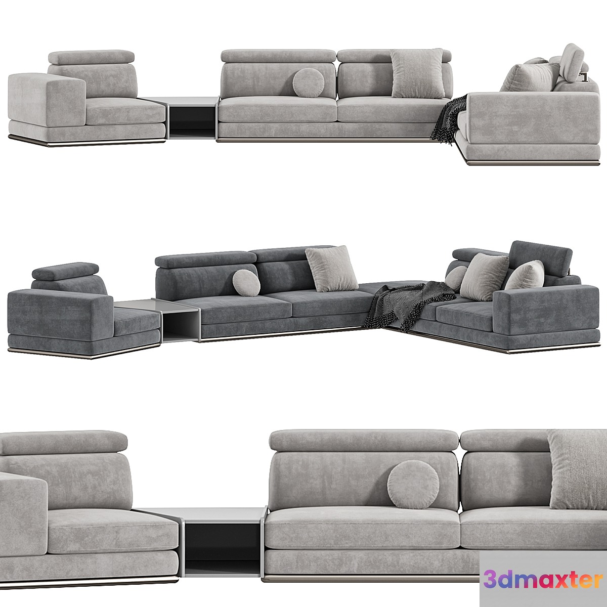 Met Corner With Integrated Table Sofa By Lazzoni Collection 3D Max