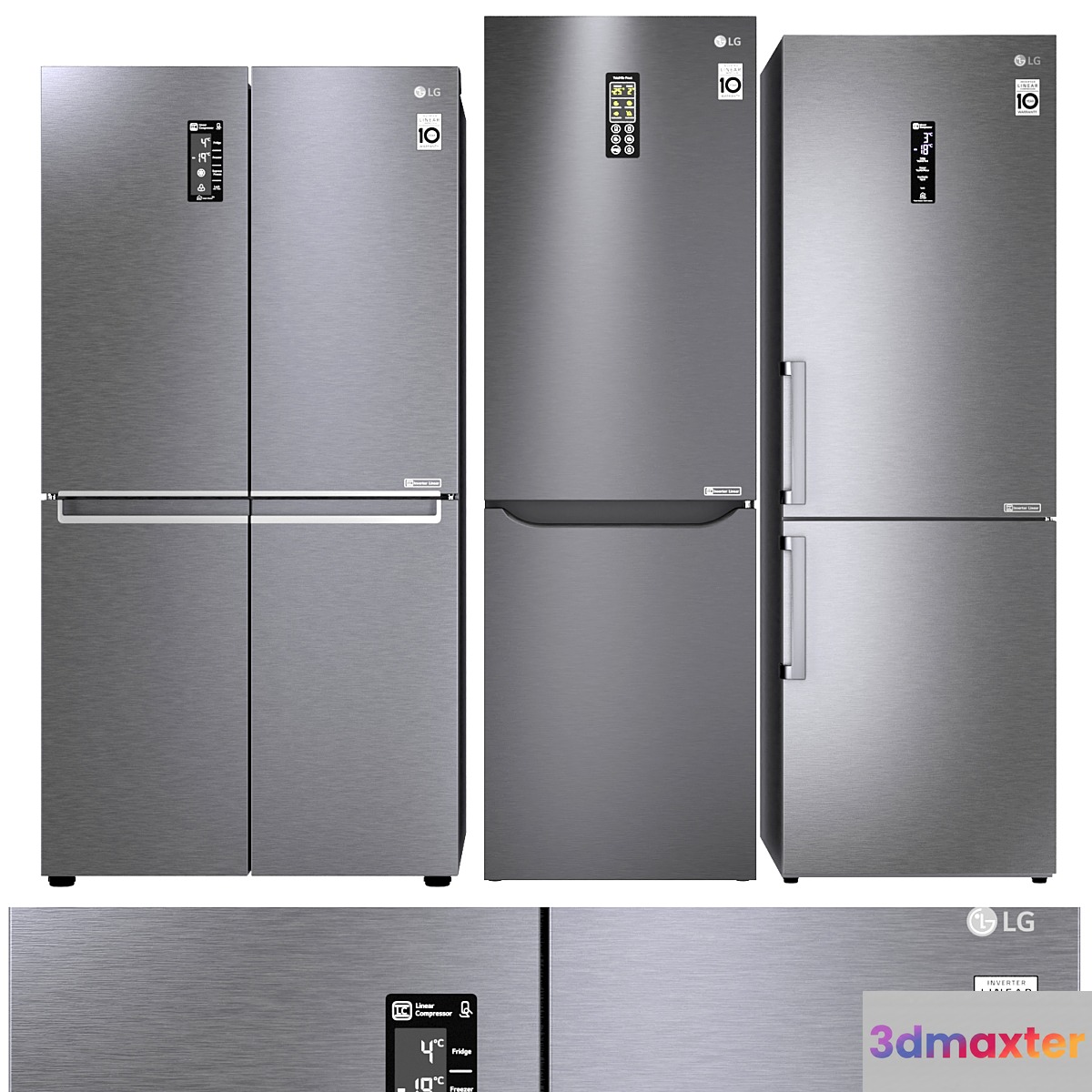 LG refrigerator set 3D Max
