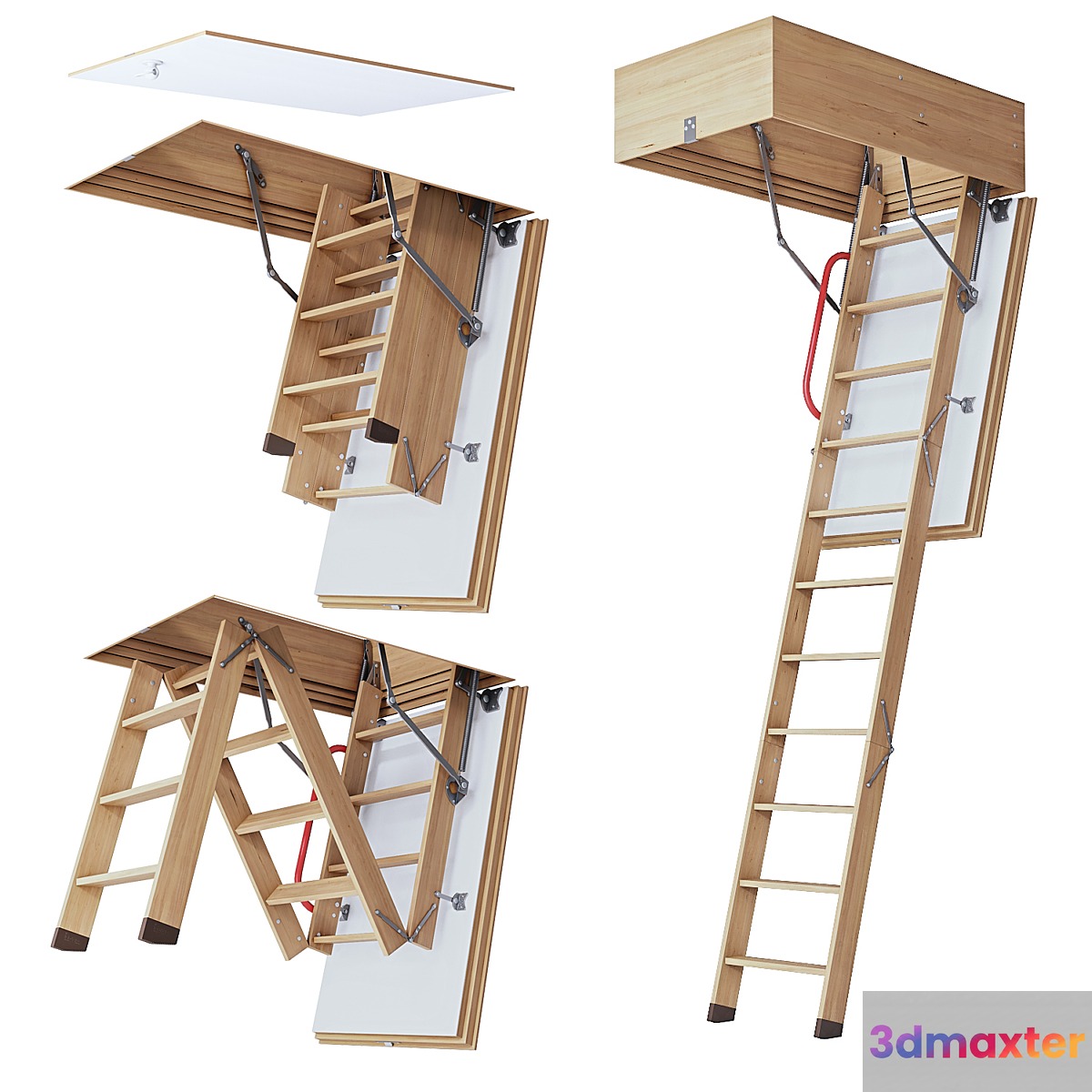 Attic stairs Docke 3D Max