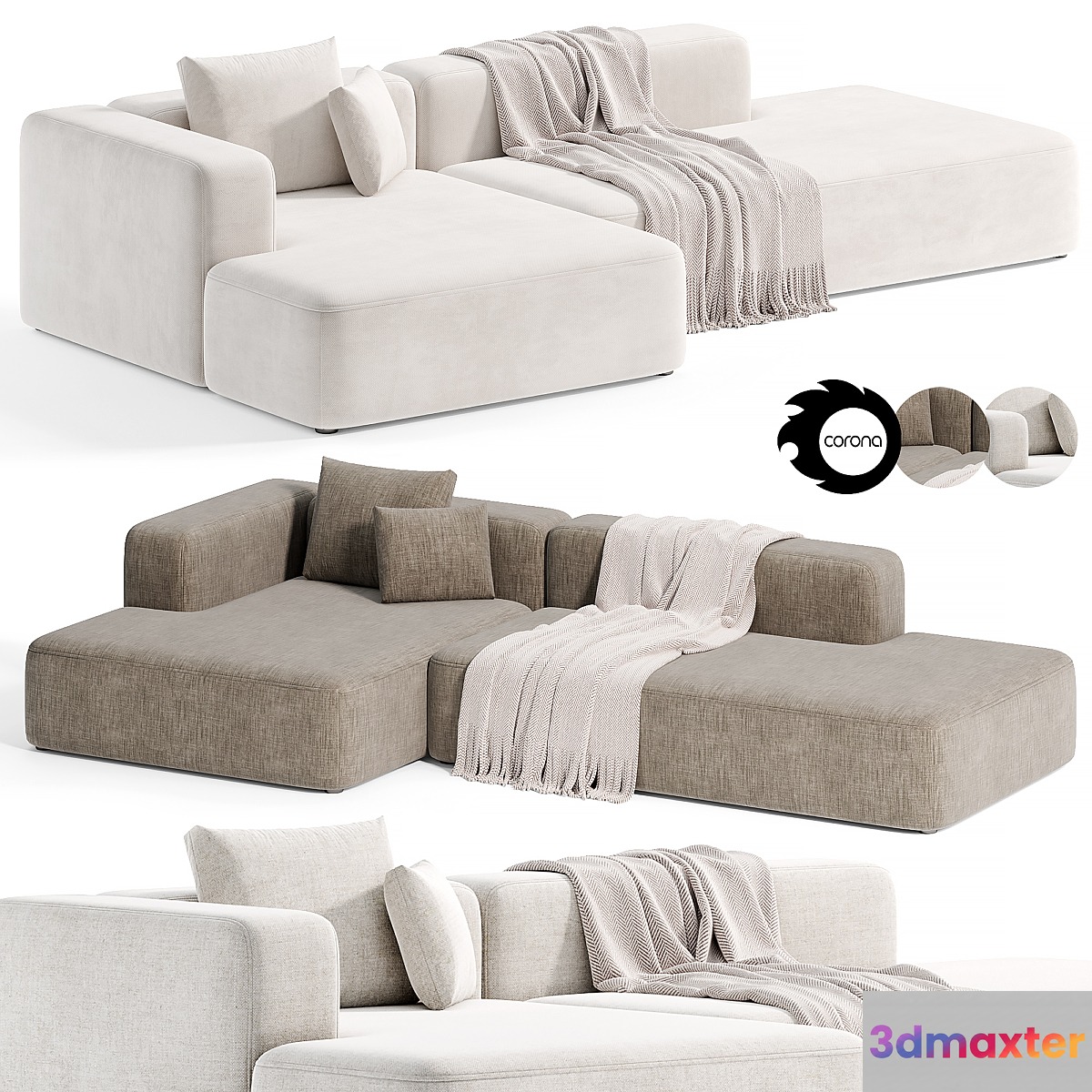 Stone Modular Sofa 2 by Tamamm 3D Max