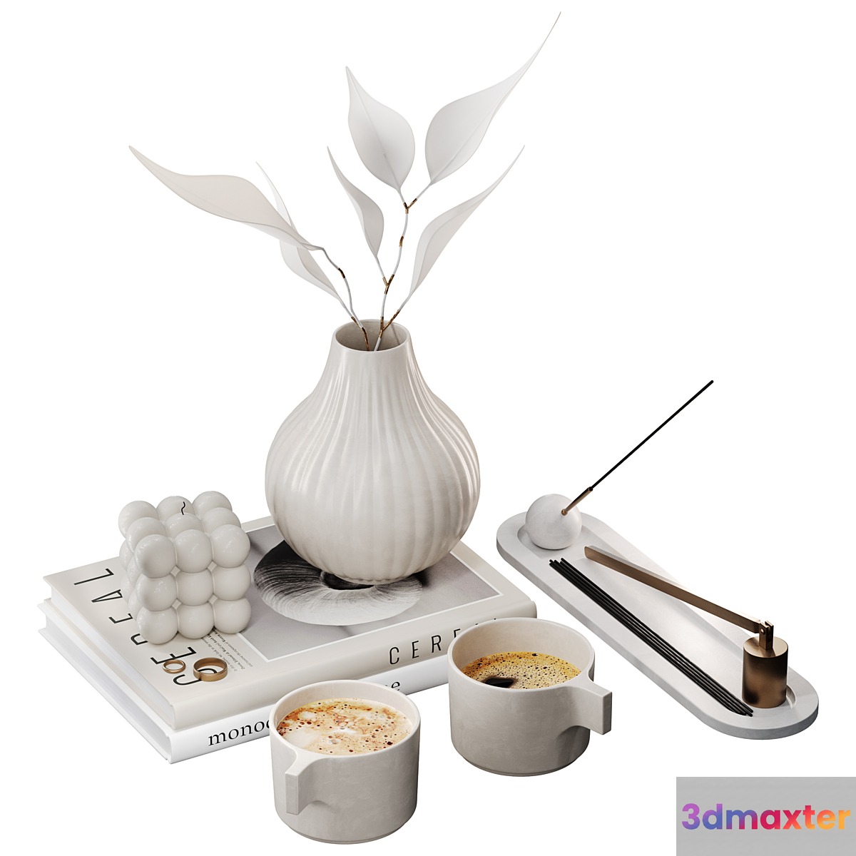 Decorative set for coffee table 06 3D Max