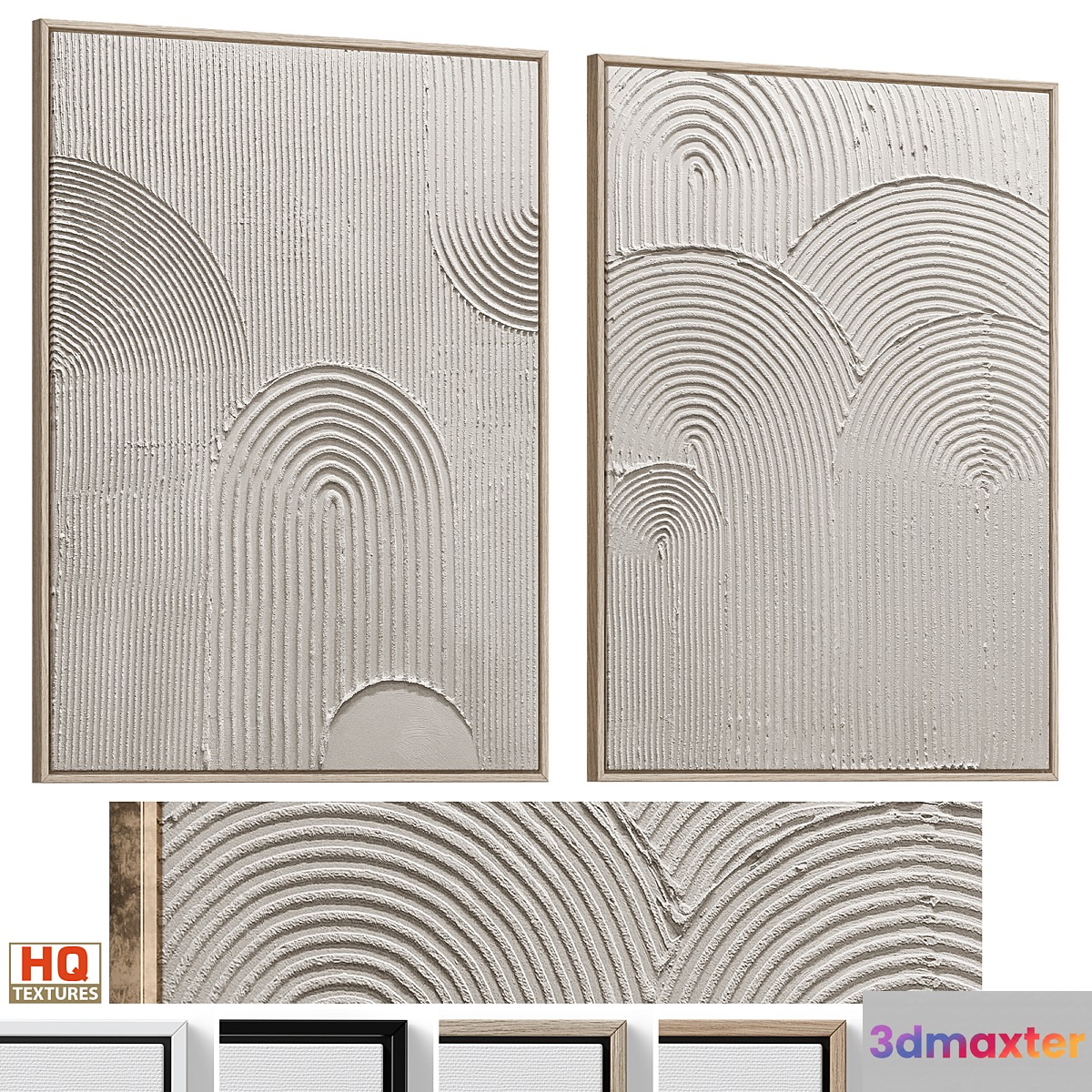 Wabi-Sabi Relief Plaster Wall Art C-975 3D Max