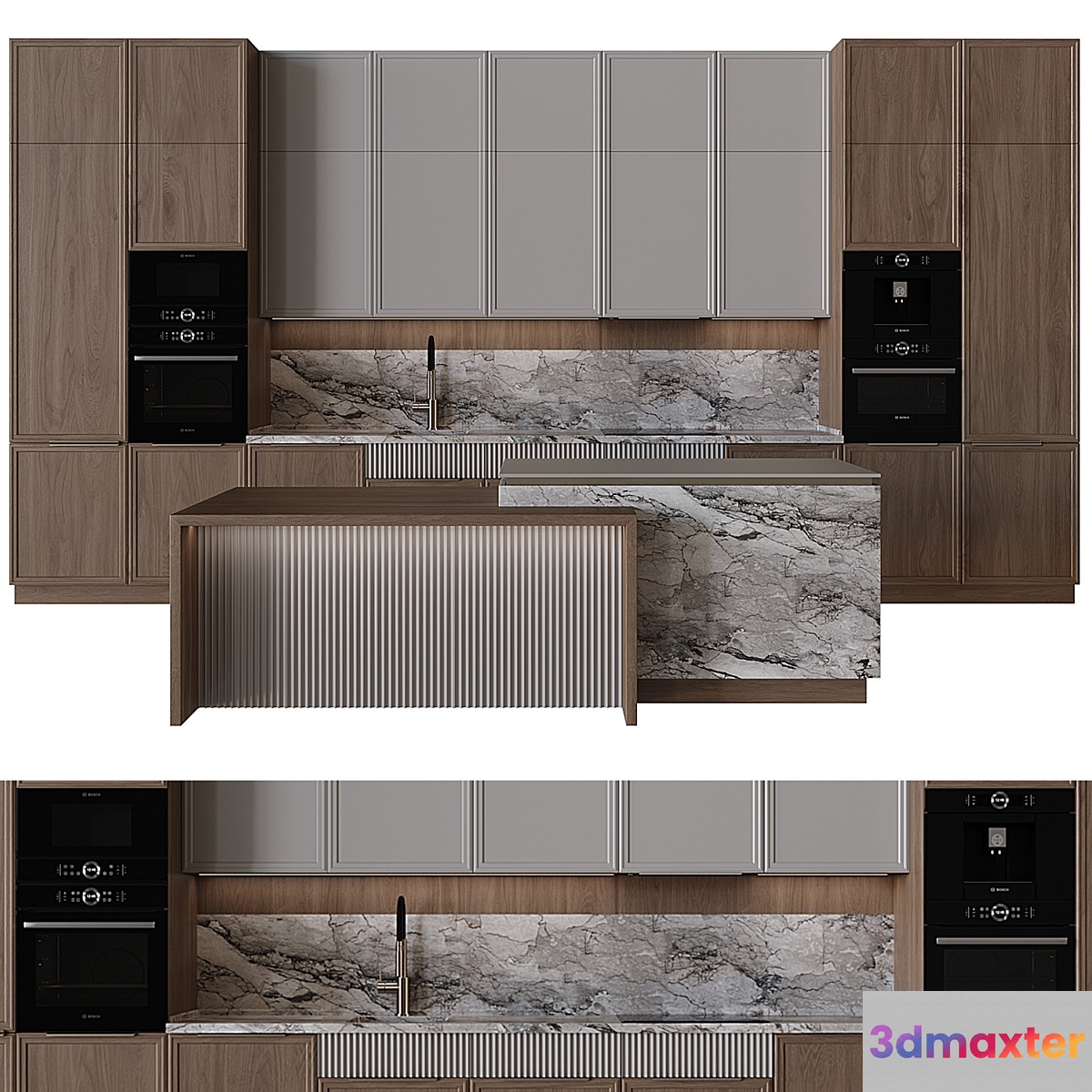 Kitchen in neoclassical style 48 3D Max Kitchen in neoclassical style 48 3D Max