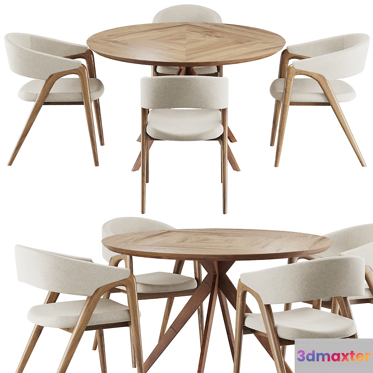 Dinning chair and table set3 3D Max