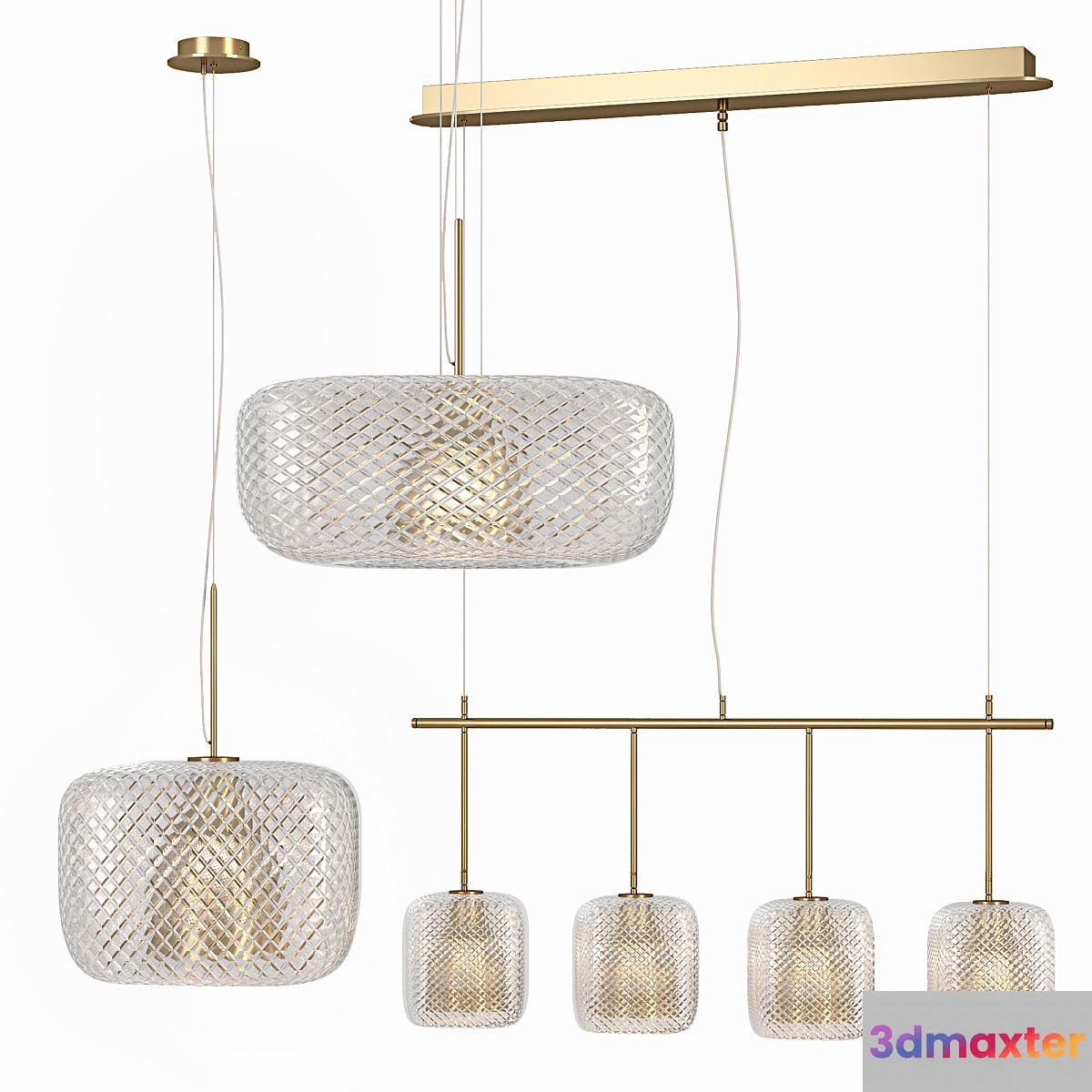 La Redoute Mistinguett lamps set 2 3D Max