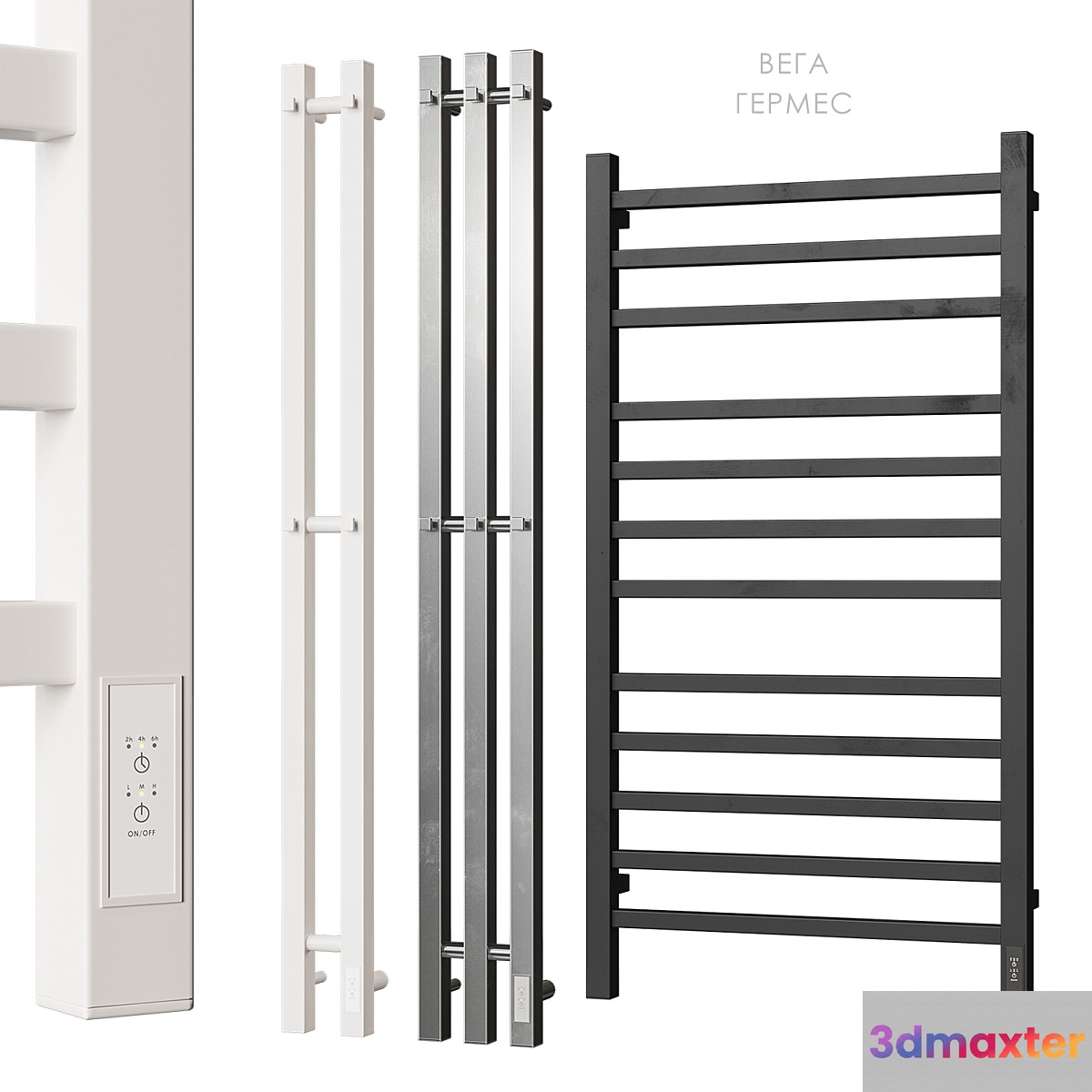 Heated towel rail Point Hermes Vega 3D Max