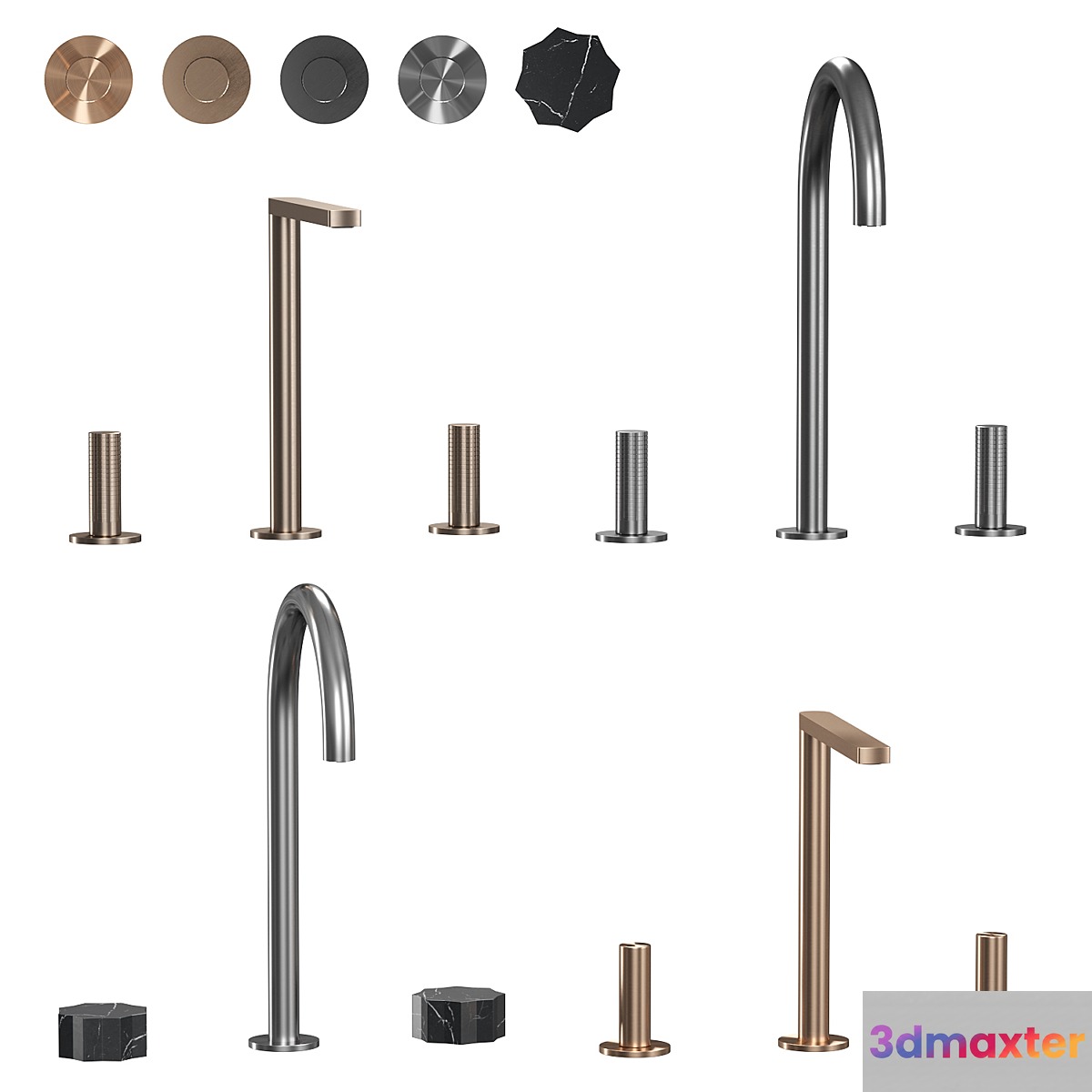 3 hole washbasin mixers Cisal X32 3D Max