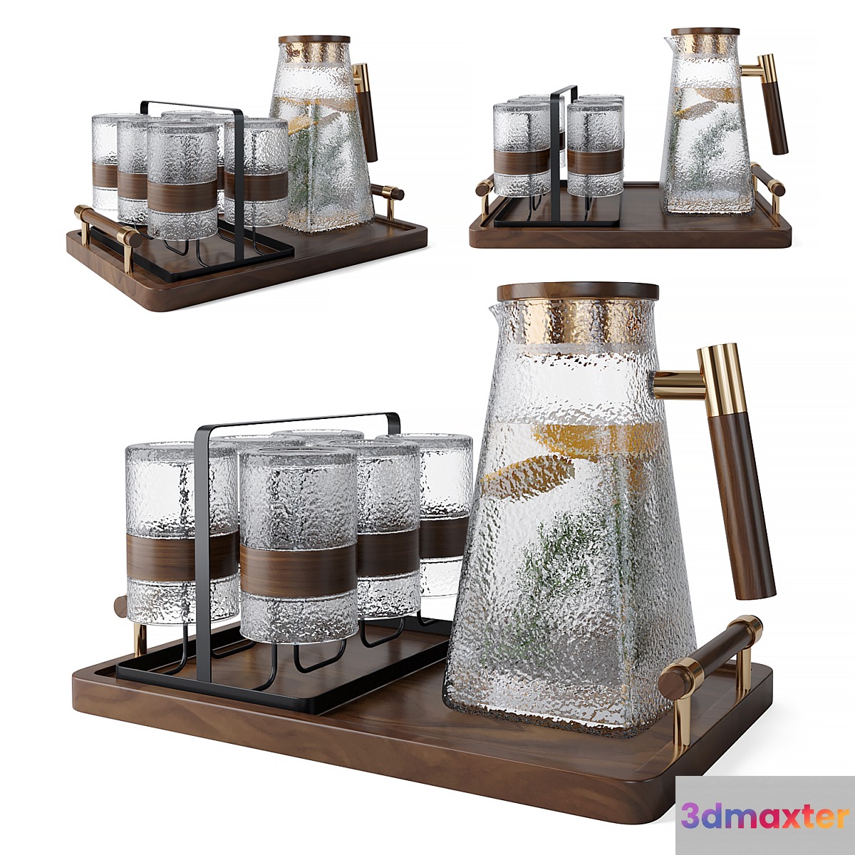 Glass Decanter Set 3 3D Max