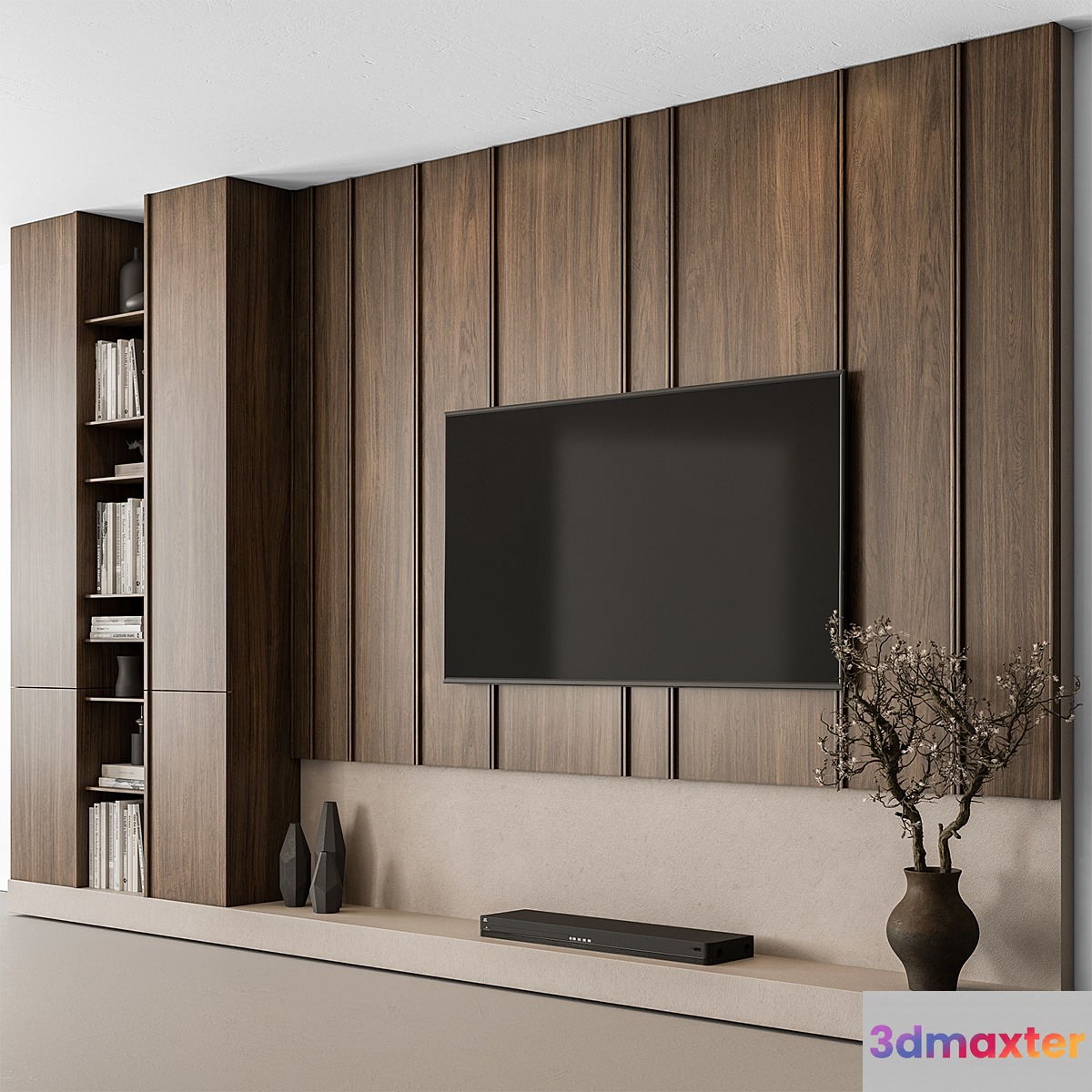 TV Wall Wooden - Set 110 - No.2 3D Max