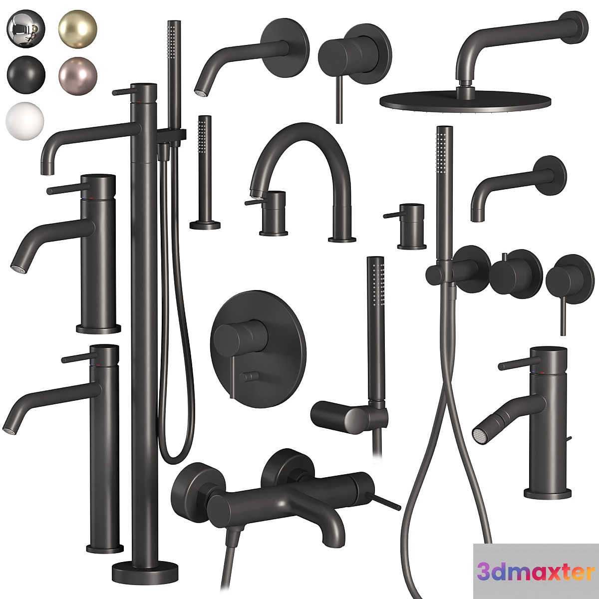 fima CARLO FRATTINI Spillo  set showers and faucets 3D Max