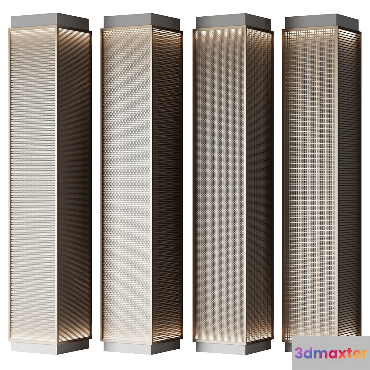 Metal columns with perforation No. 2 - No.2 3D Max