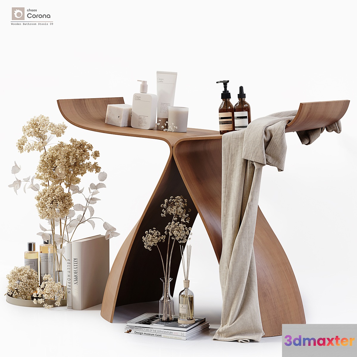 Wooden Bathroom Tools 09 3D Max